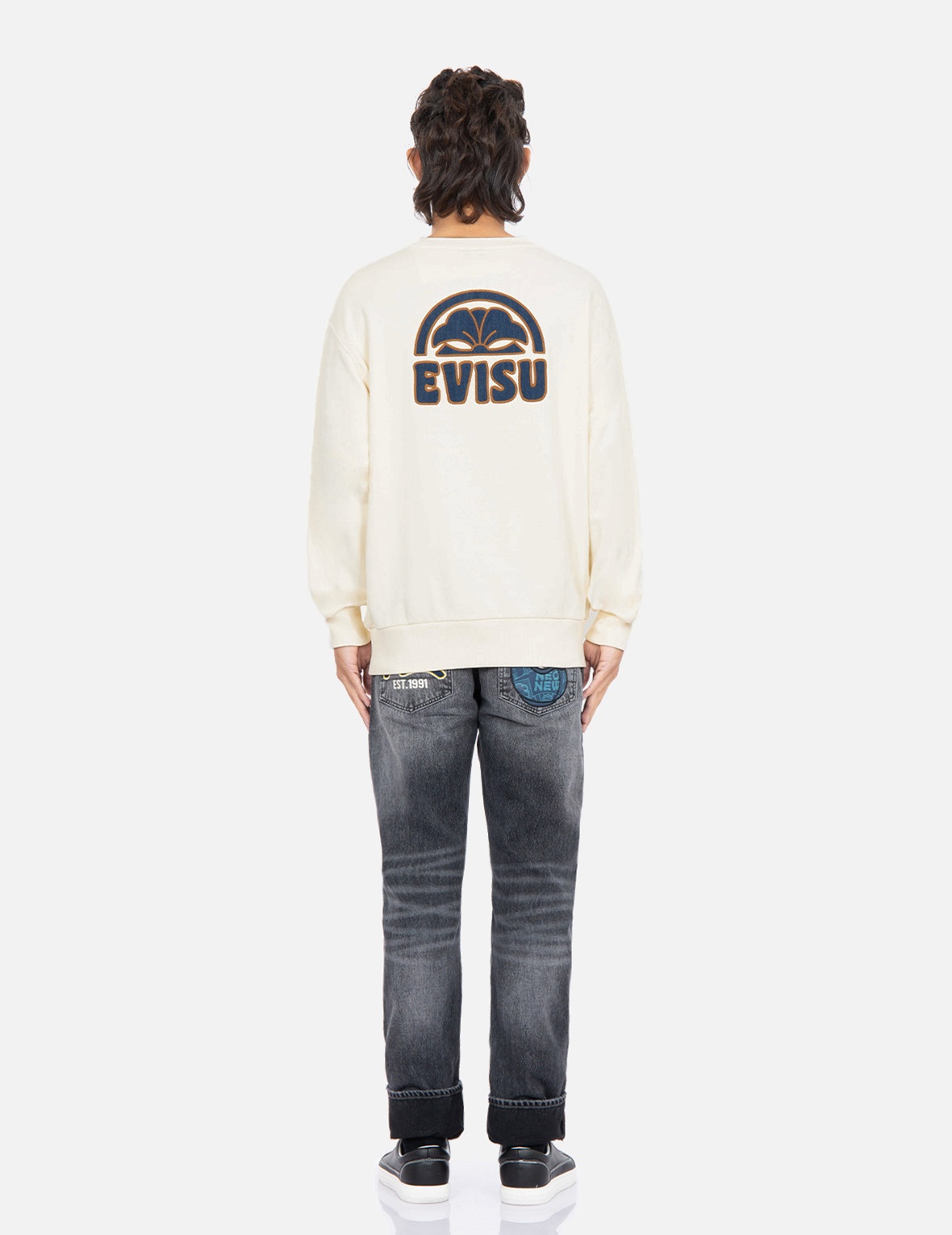 KAMON LOGO DENIM APPLIQUÉ SWEATSHIRT - 5