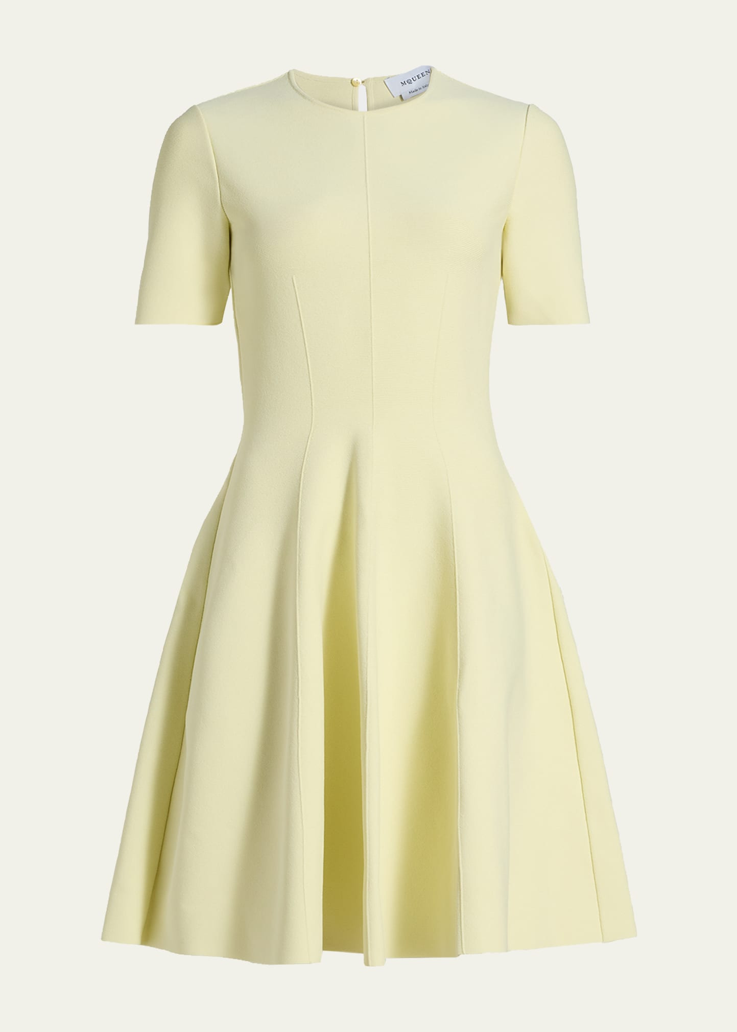 Seamed Short-Sleeve Mini Dress - 1