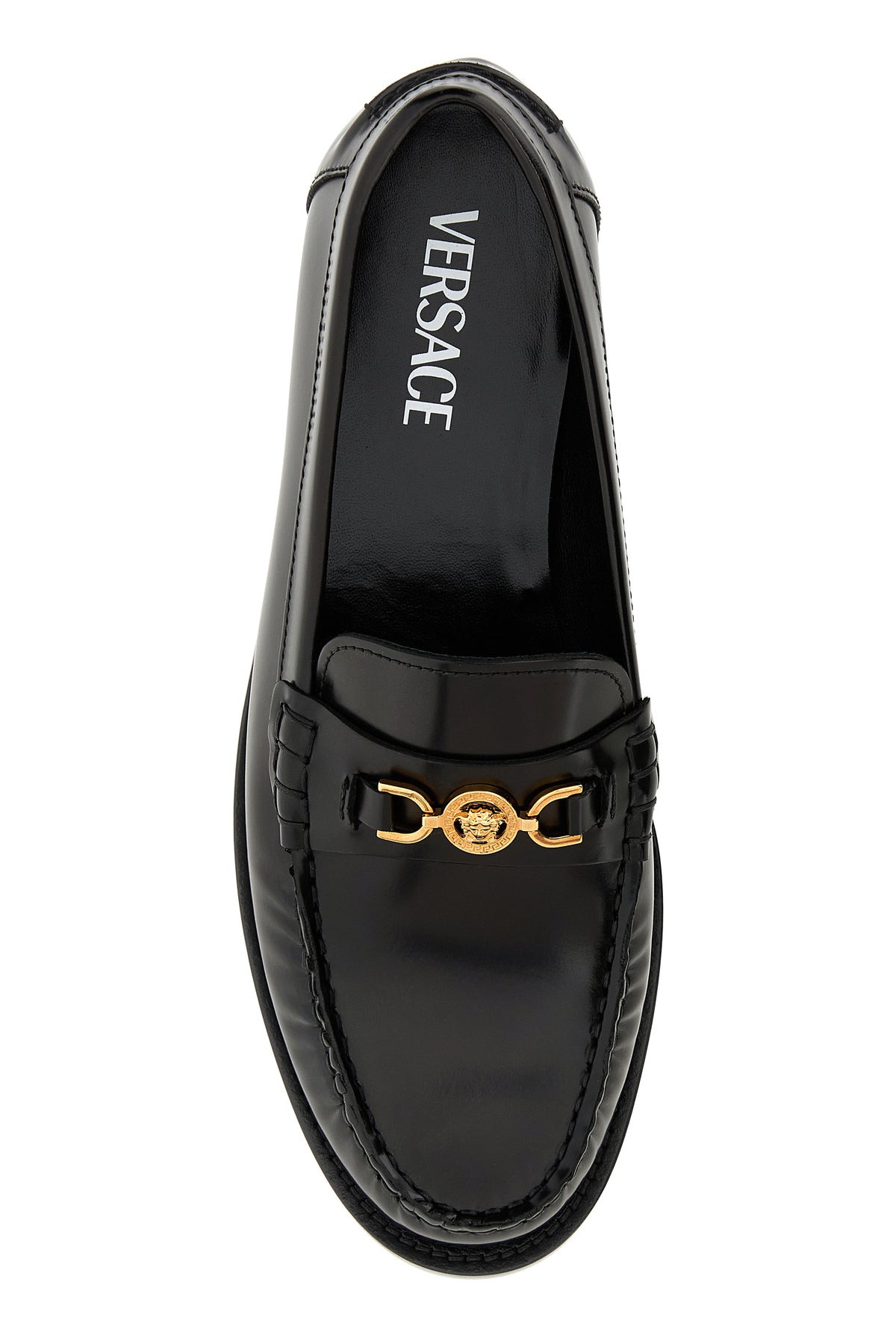 Black leather Medusa '95 loafers - 4