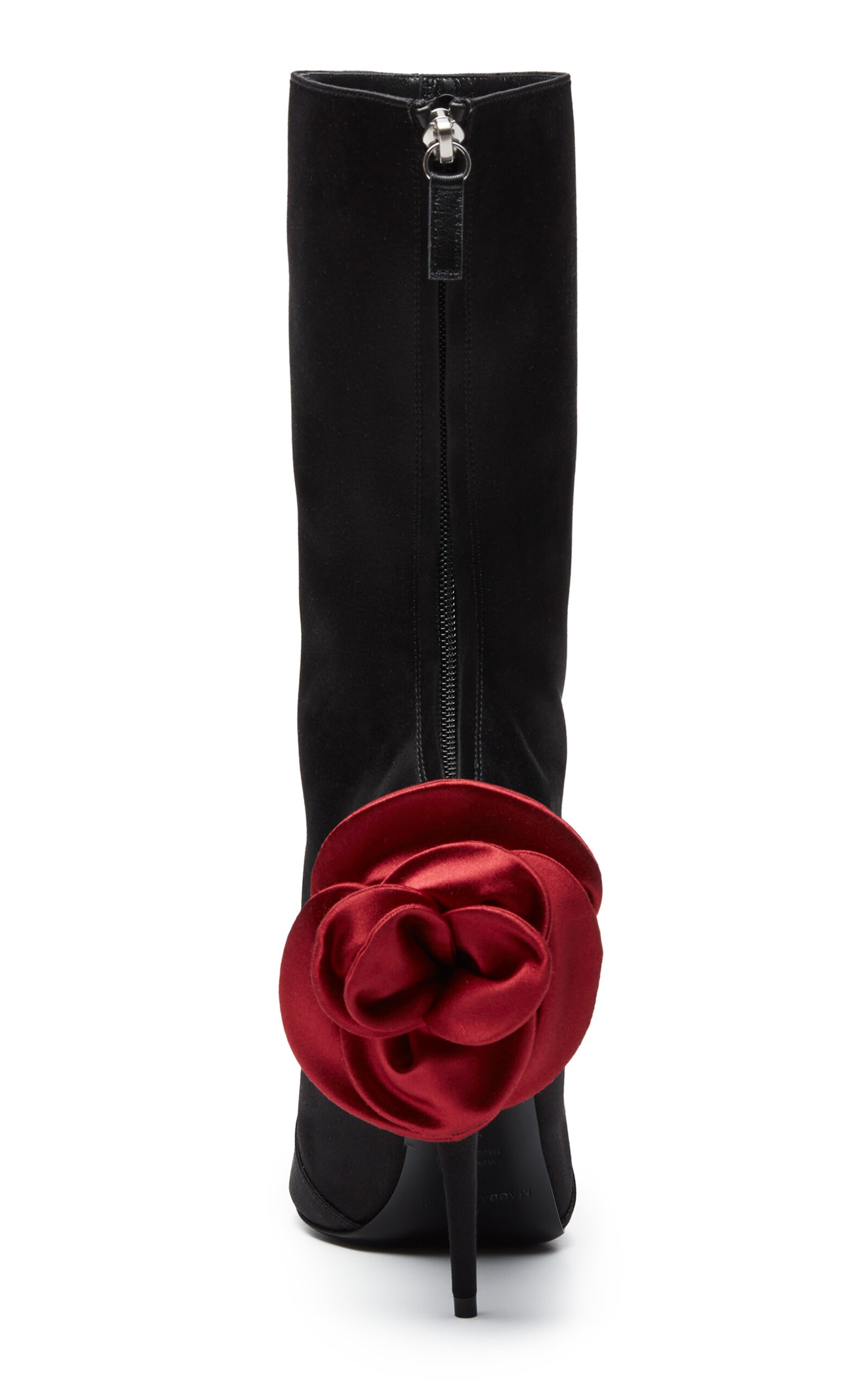 Pointed Flower Satin Boots red - 4