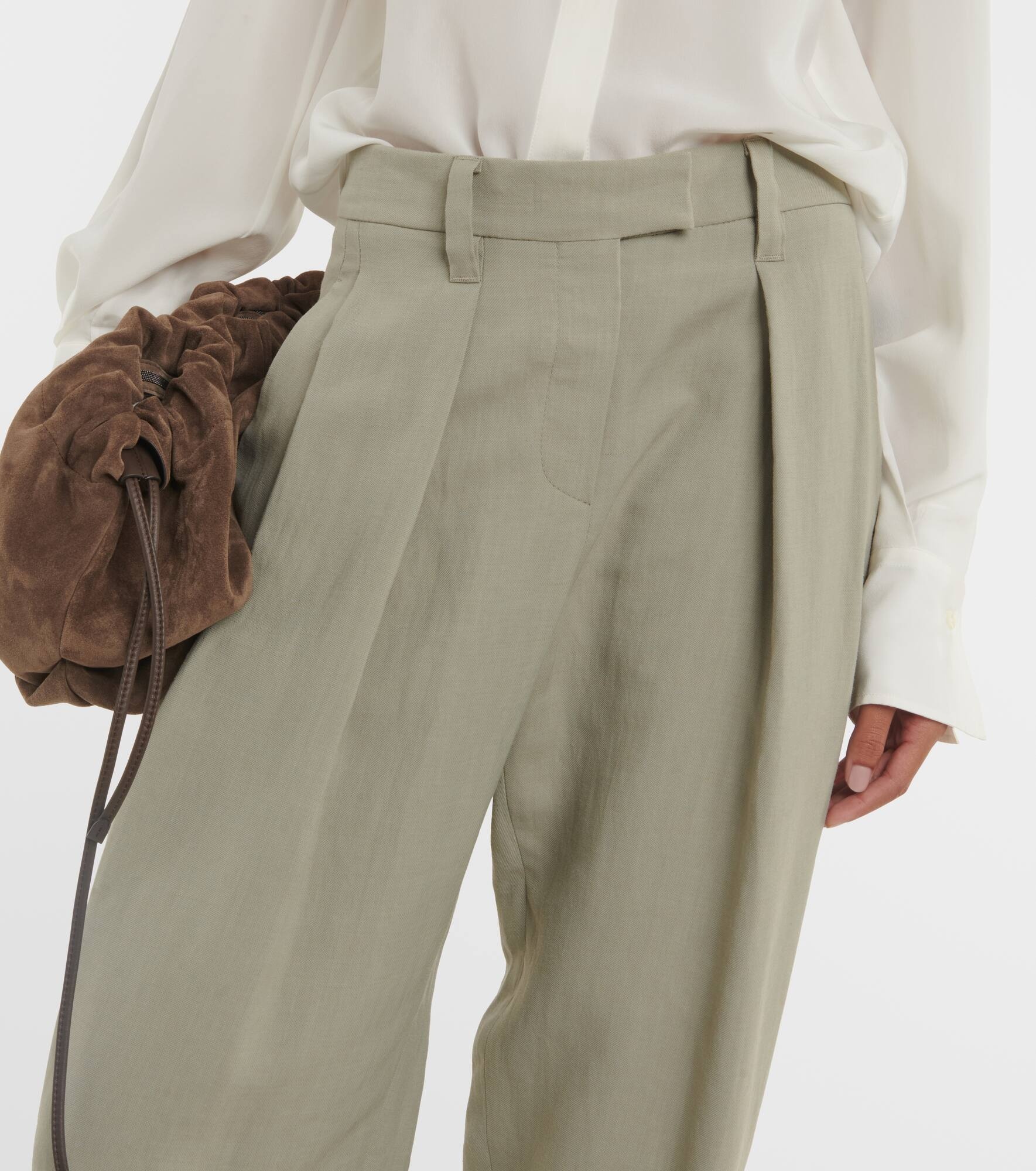 Twill wide-leg pants - 4