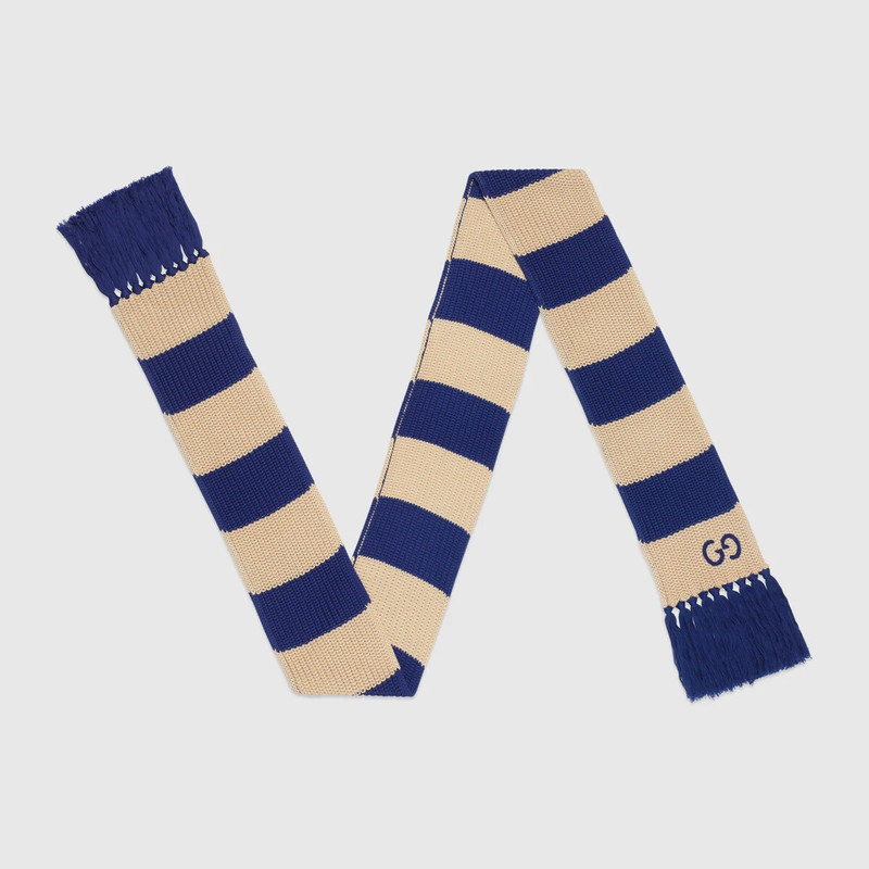 GUCCI Striped cotton scarf outlook