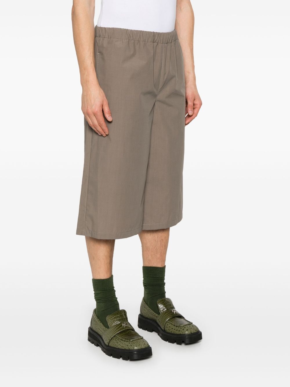 waxed poplin shorts - 3