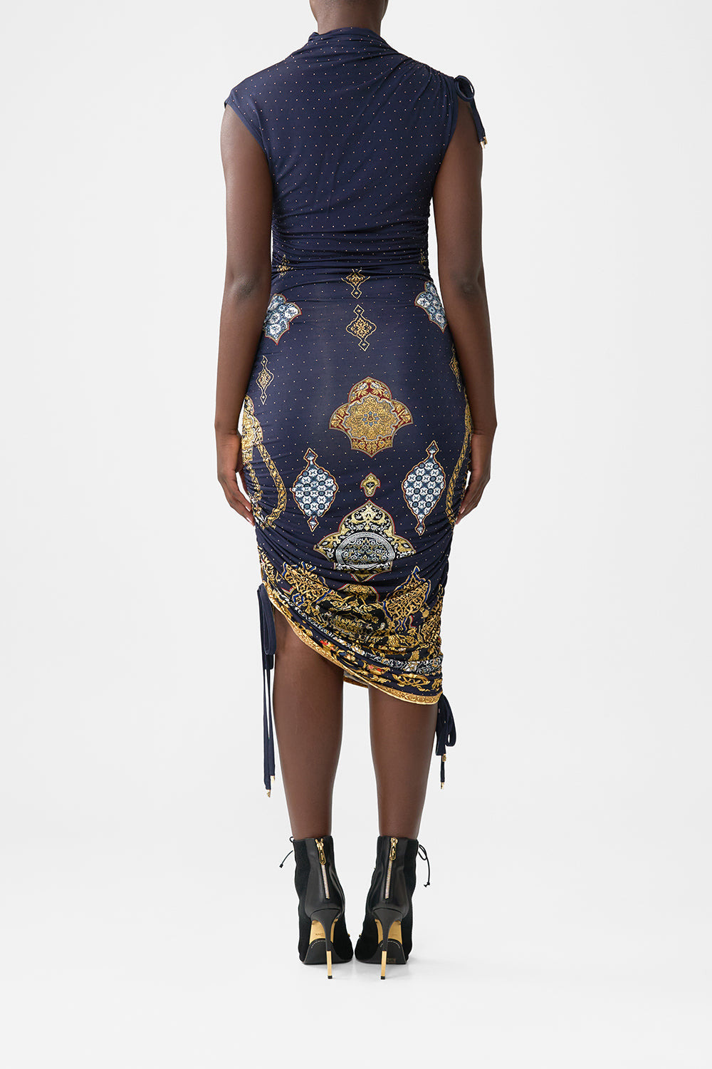 ASYMMETRIC RUCHED JERSEY DRESS - 3