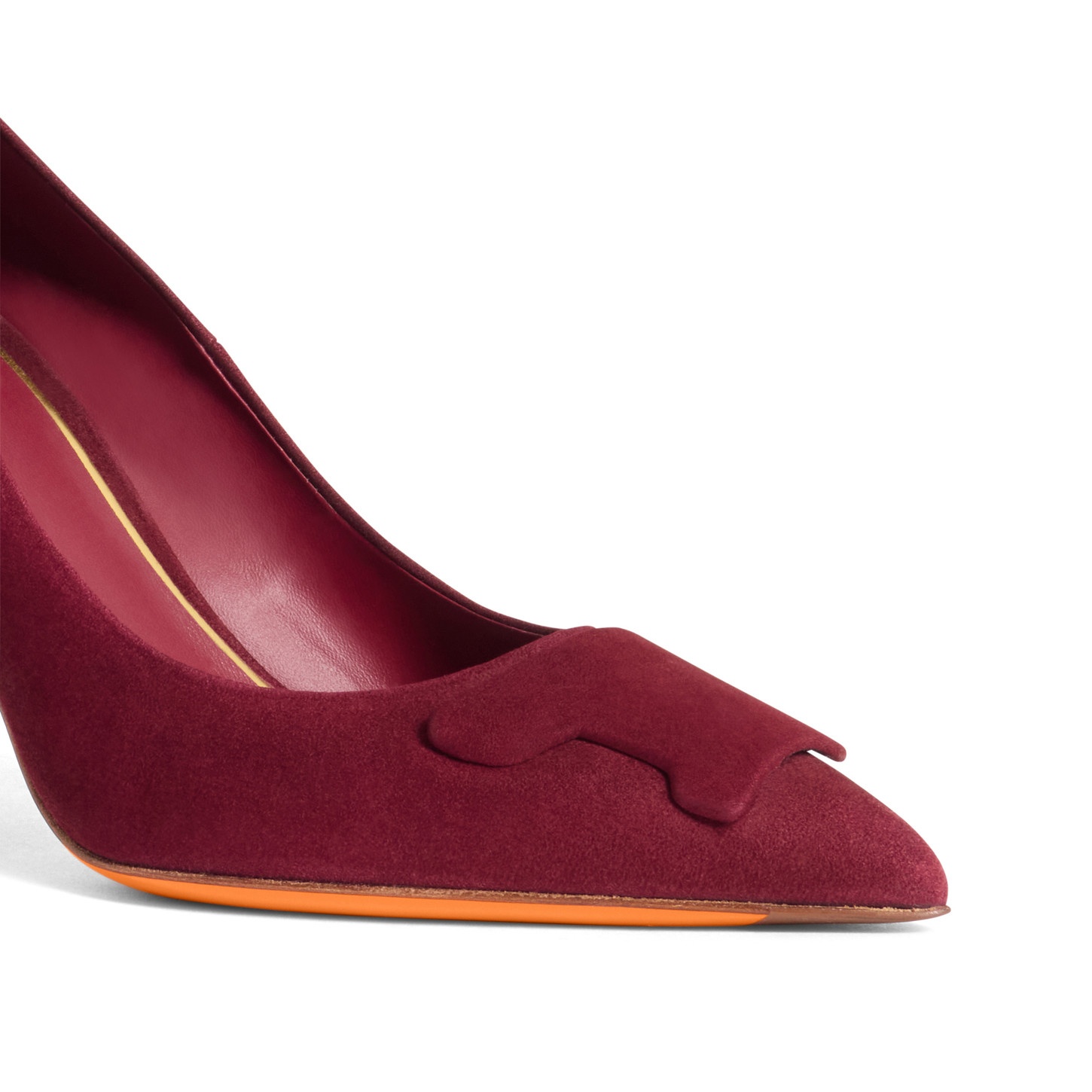 Women's burgundy suede high-heel Santoni Sibille pump - 6