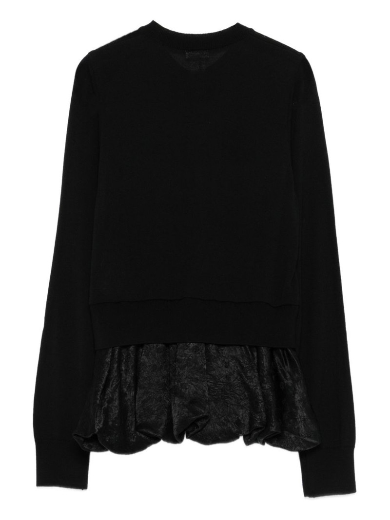 Noir Kei Ninomiya gathered black cardigan outlook