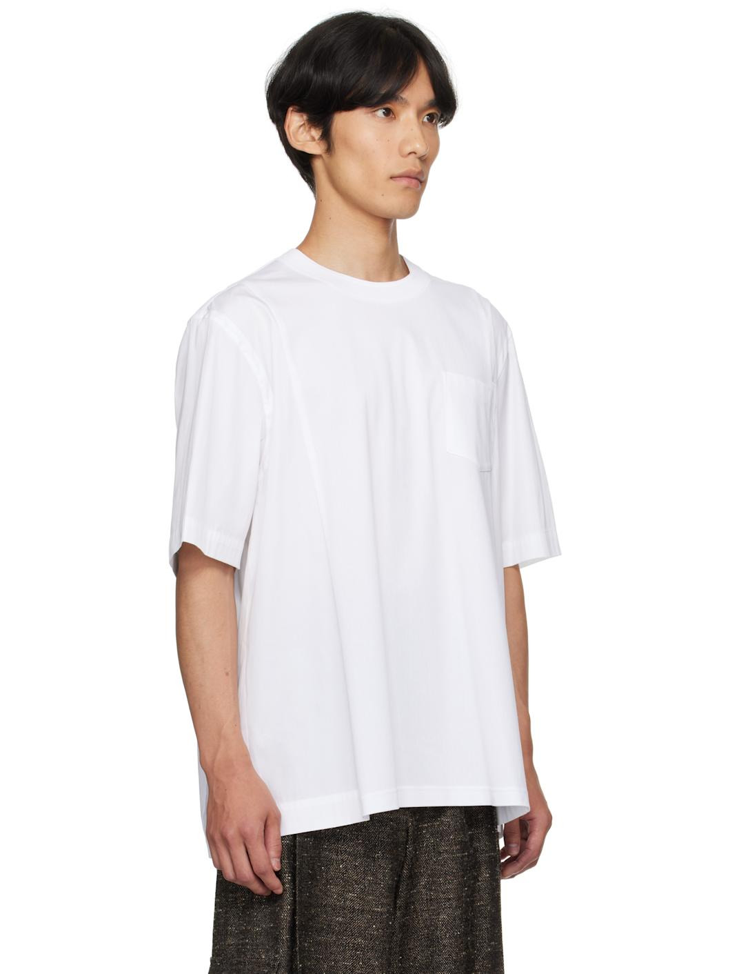 White Poplin x Cotton Jersey T-shirt - 2