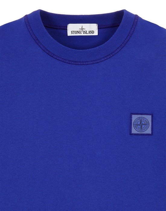 23757 GARMENT-DYED COTTON JERSEY 'FISSATO' TREATMENT ULTRAMARINE BLUE - 3