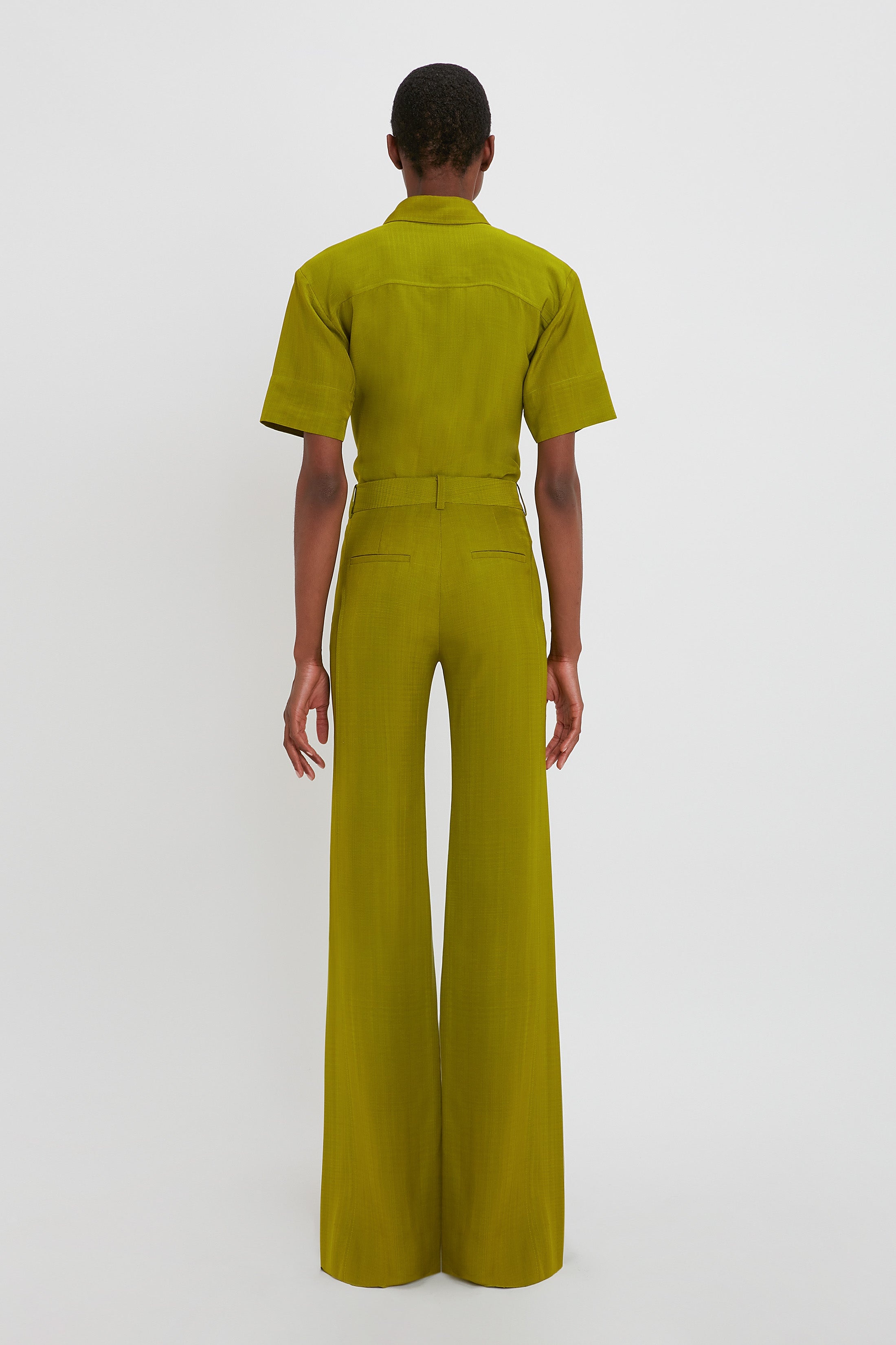 Sculptural Trouser In Parrot Green - 5