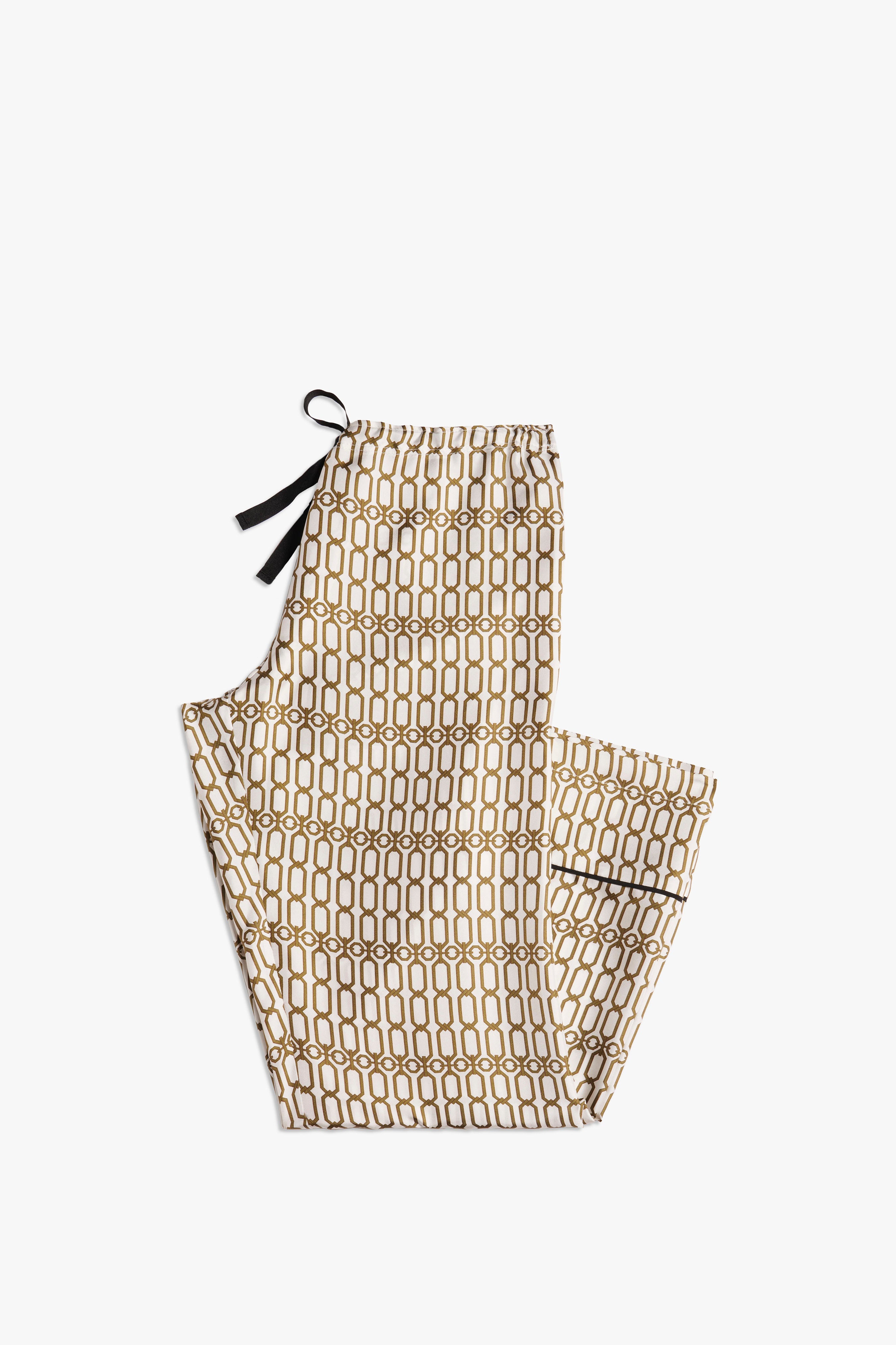 Chain Print Pyjama Set in Ivory - 10