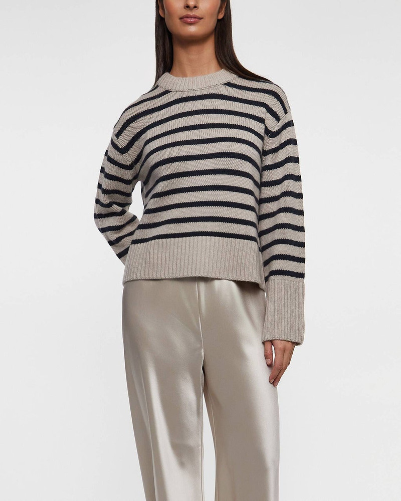 LISA YANG Sweater Sony Stripes Cashmere Svart/beige outlook