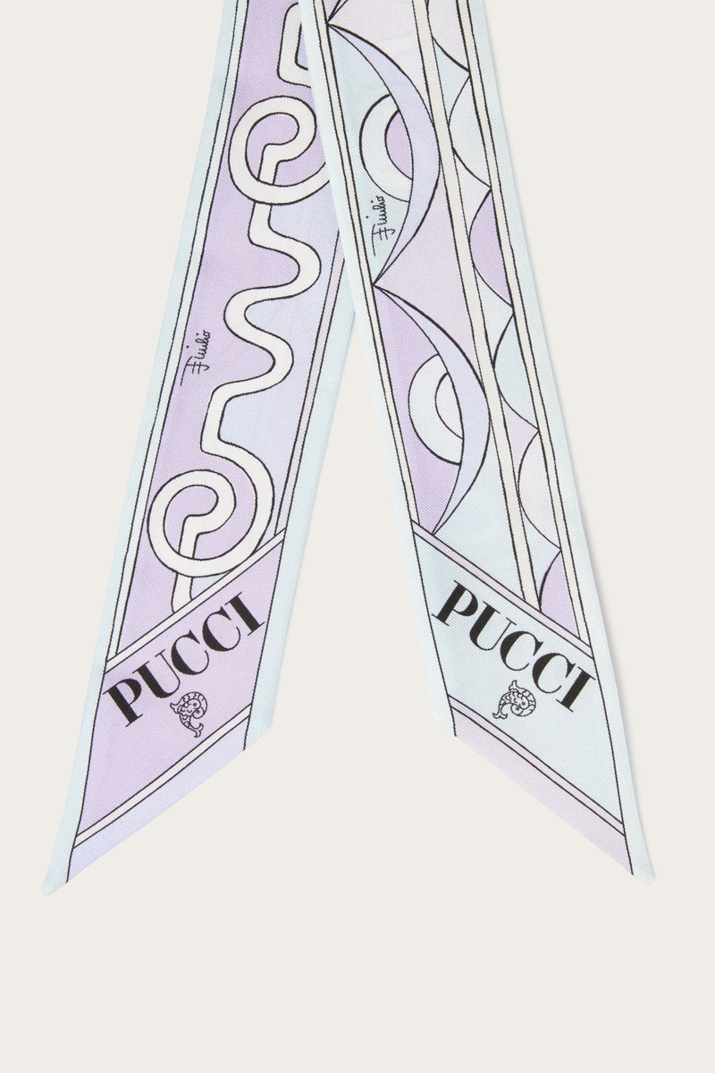 ASTRO AND ROMBI PRINT SILK TWILL SCARF 4