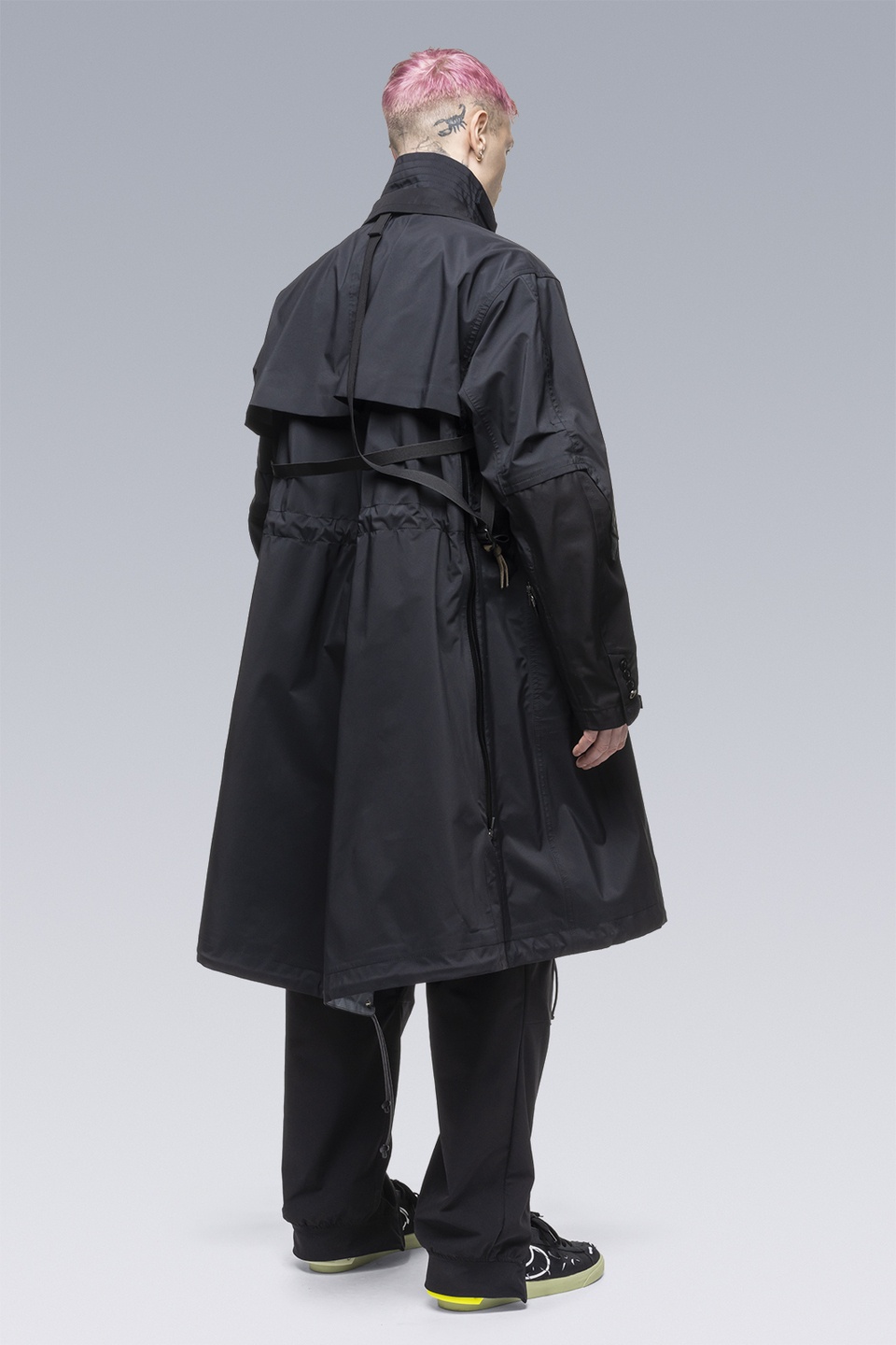 SAC-J2760 sacai / ACRONYM Trench Coat Black - 3