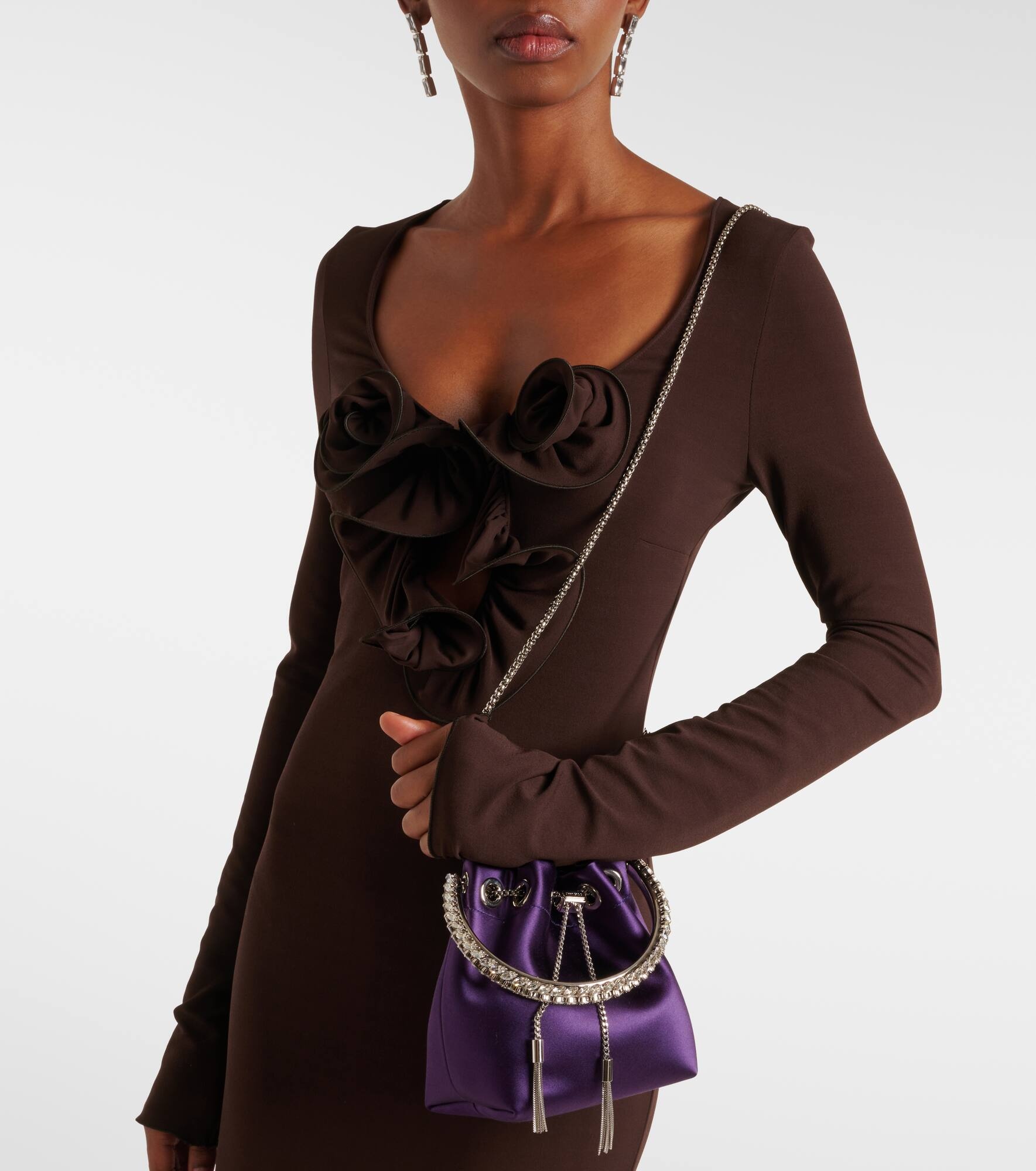 Bon Bon Small satin bucket bag - 7