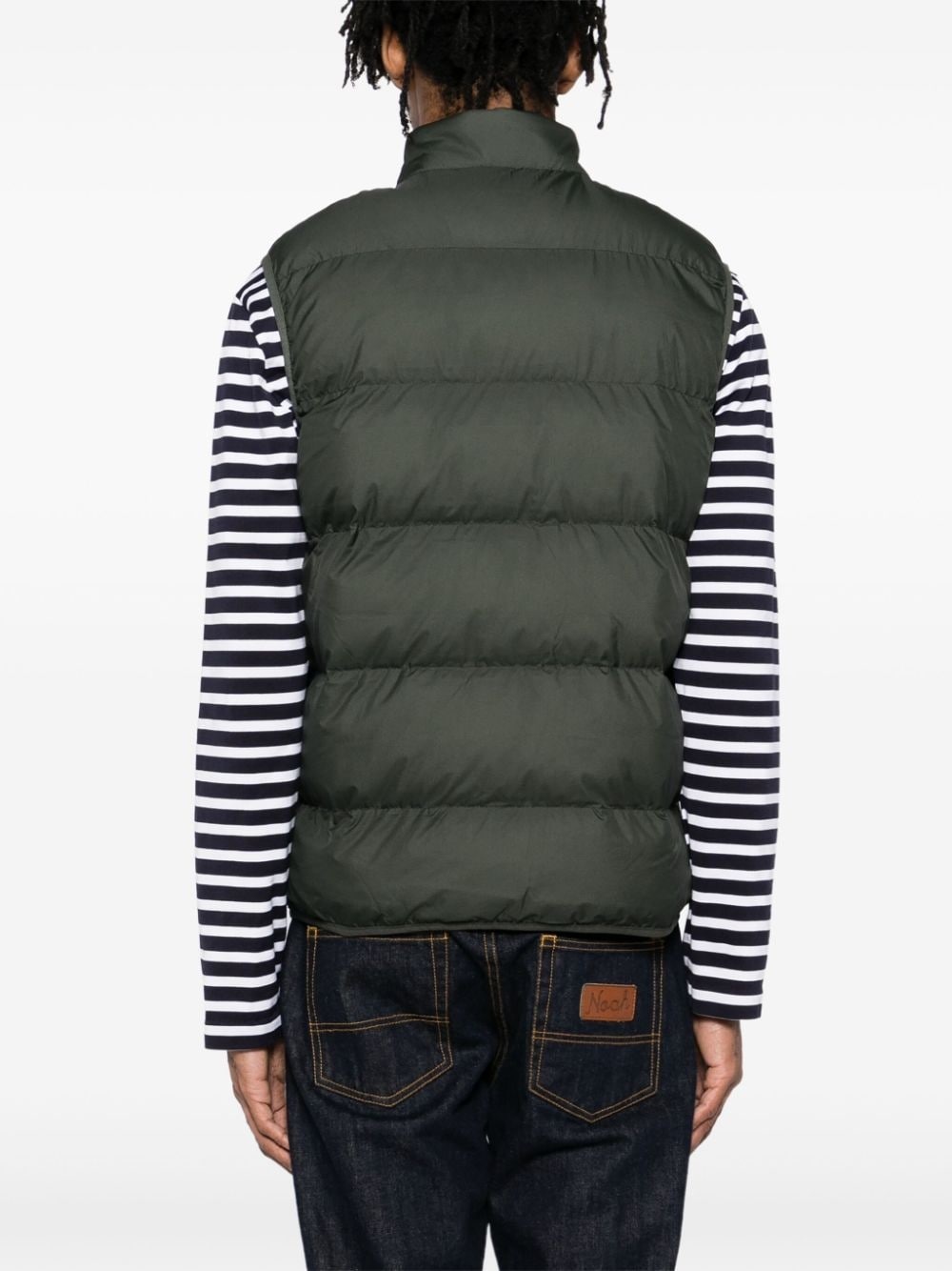 logo-embroidered padded jacket - 4