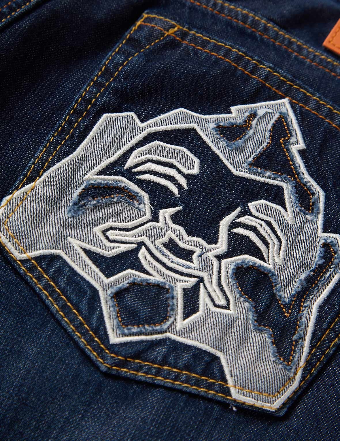 DENIM APPLIQUÉ GODHEAD DENIM SHORTS - 12
