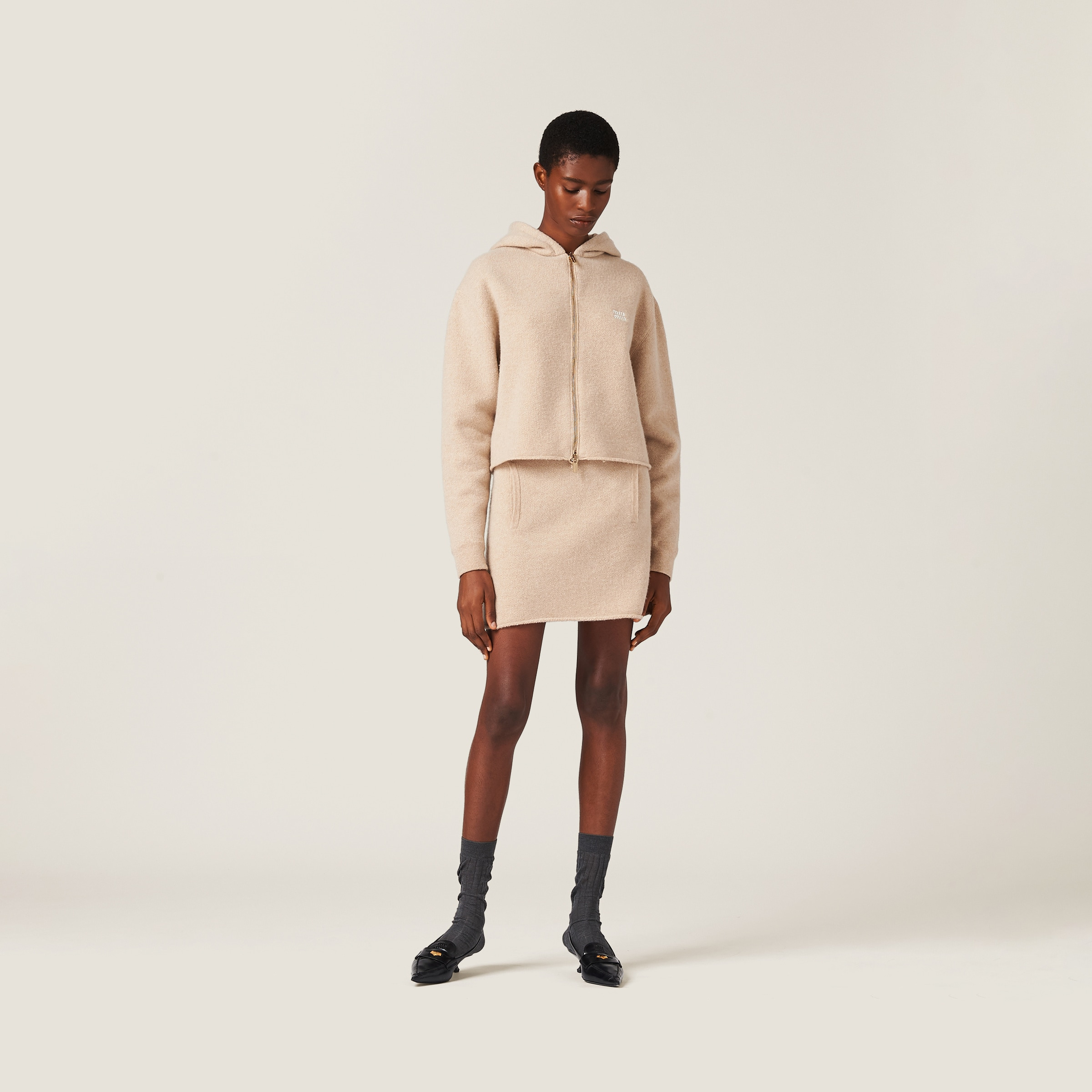 Wool and cashmere hoodie jacket - 2