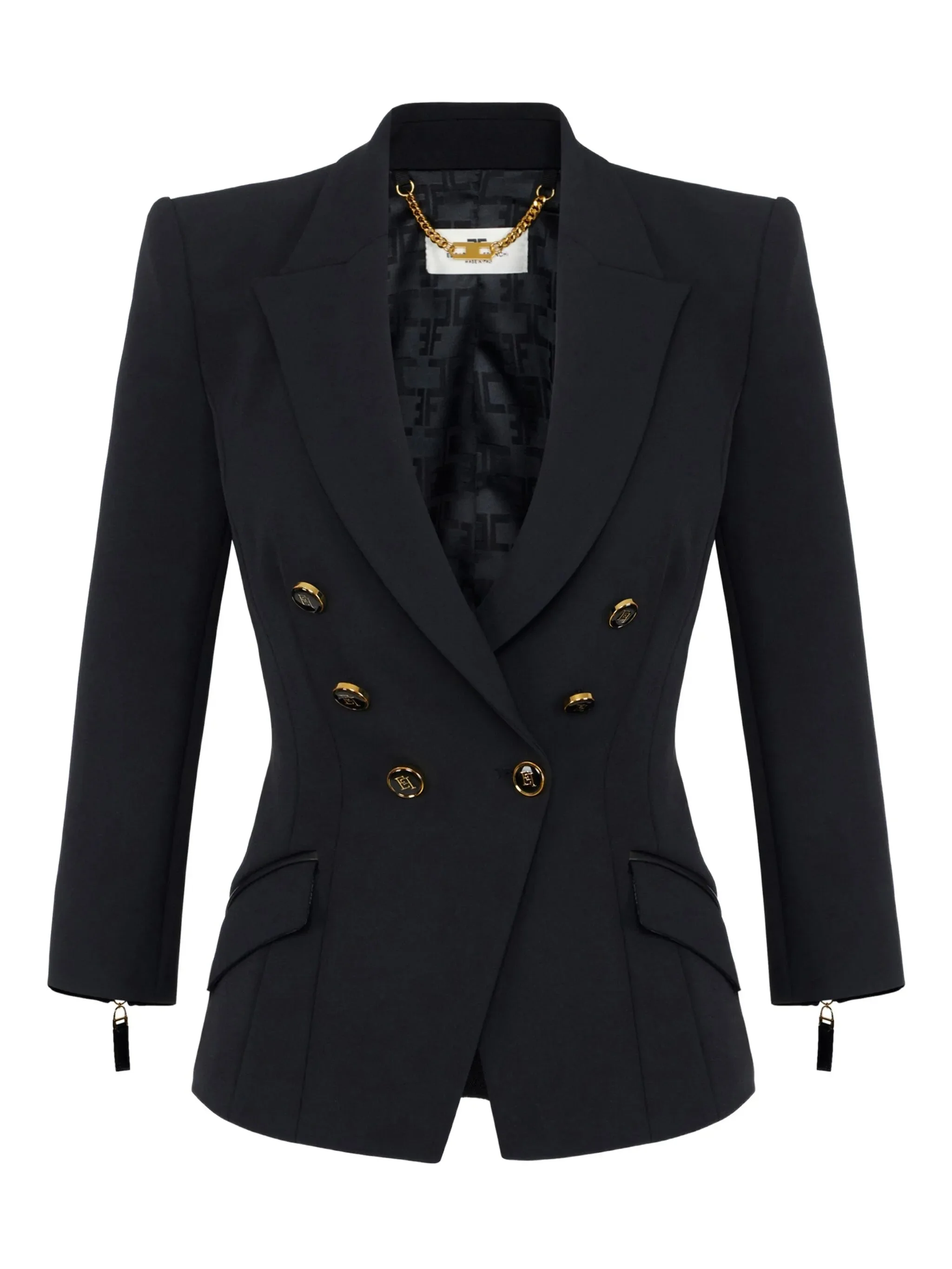 Elisabetta Franchi Double-breasted Gold-button Jacket - 1