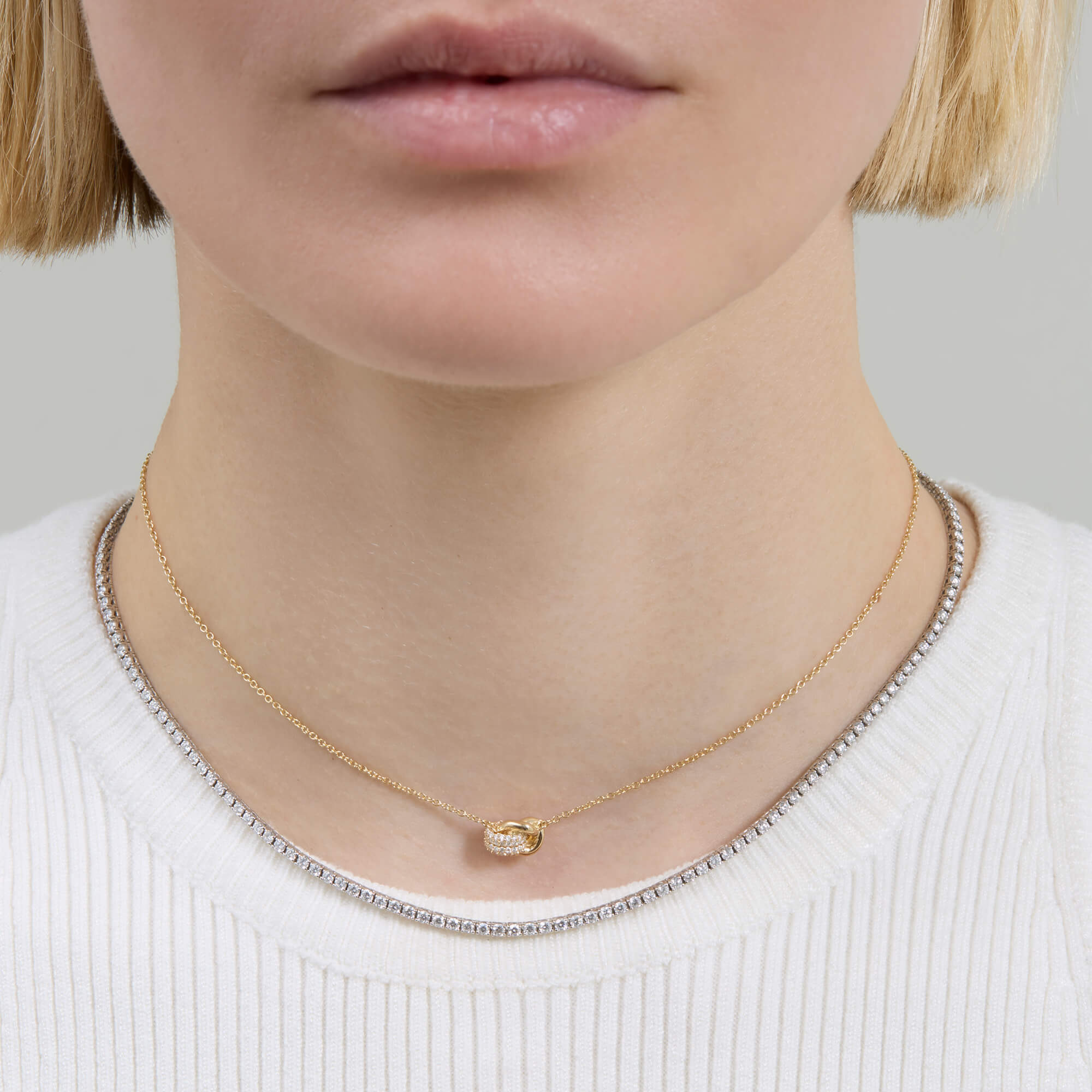 Diamond Forme Knot Necklace - 6