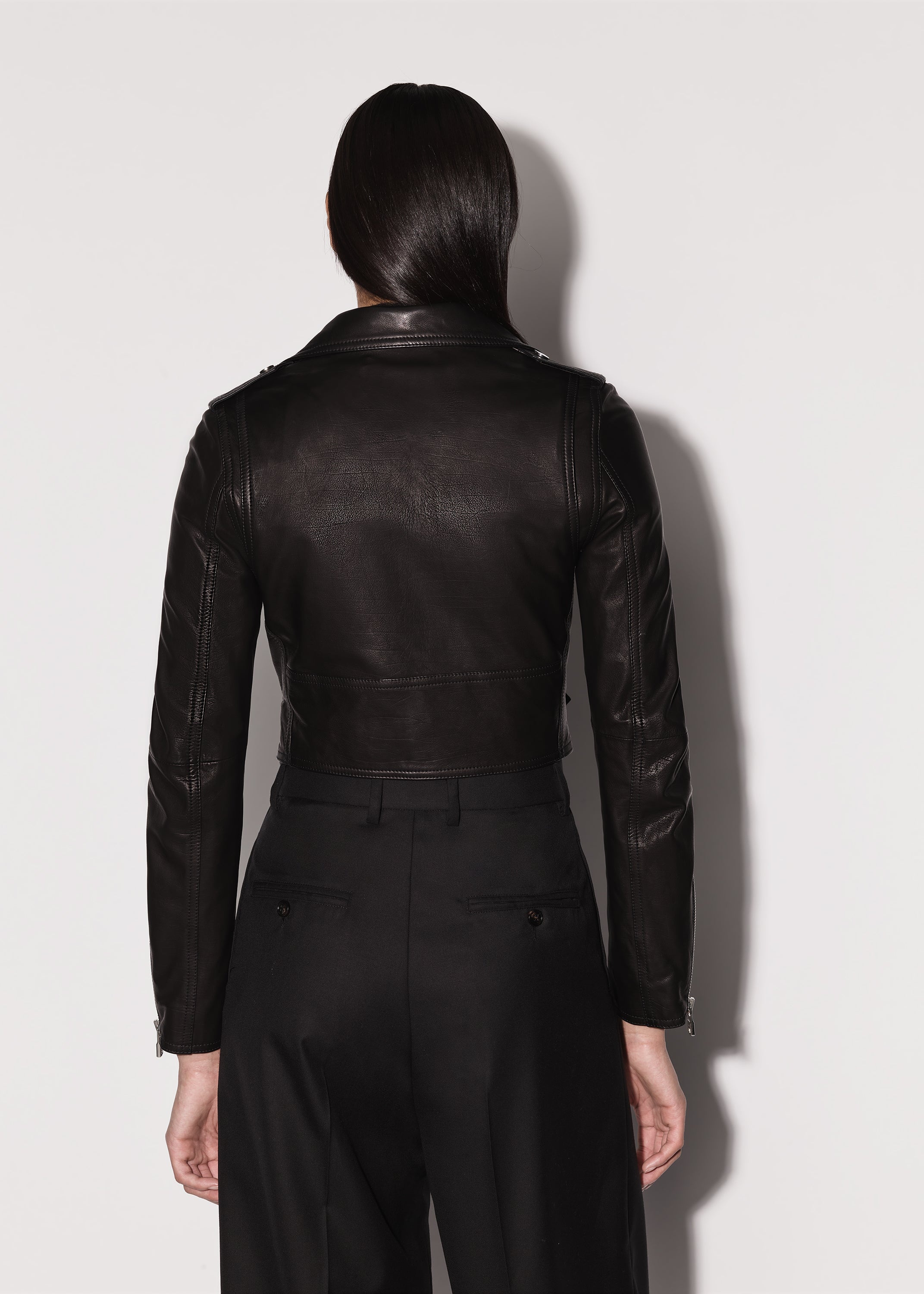 LEATHER BIKER JACKET - 5