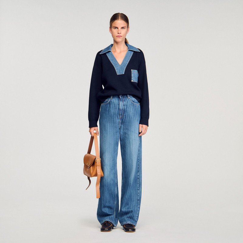 Sandro LE MAMBO PLAIN LEATHER BAG outlook