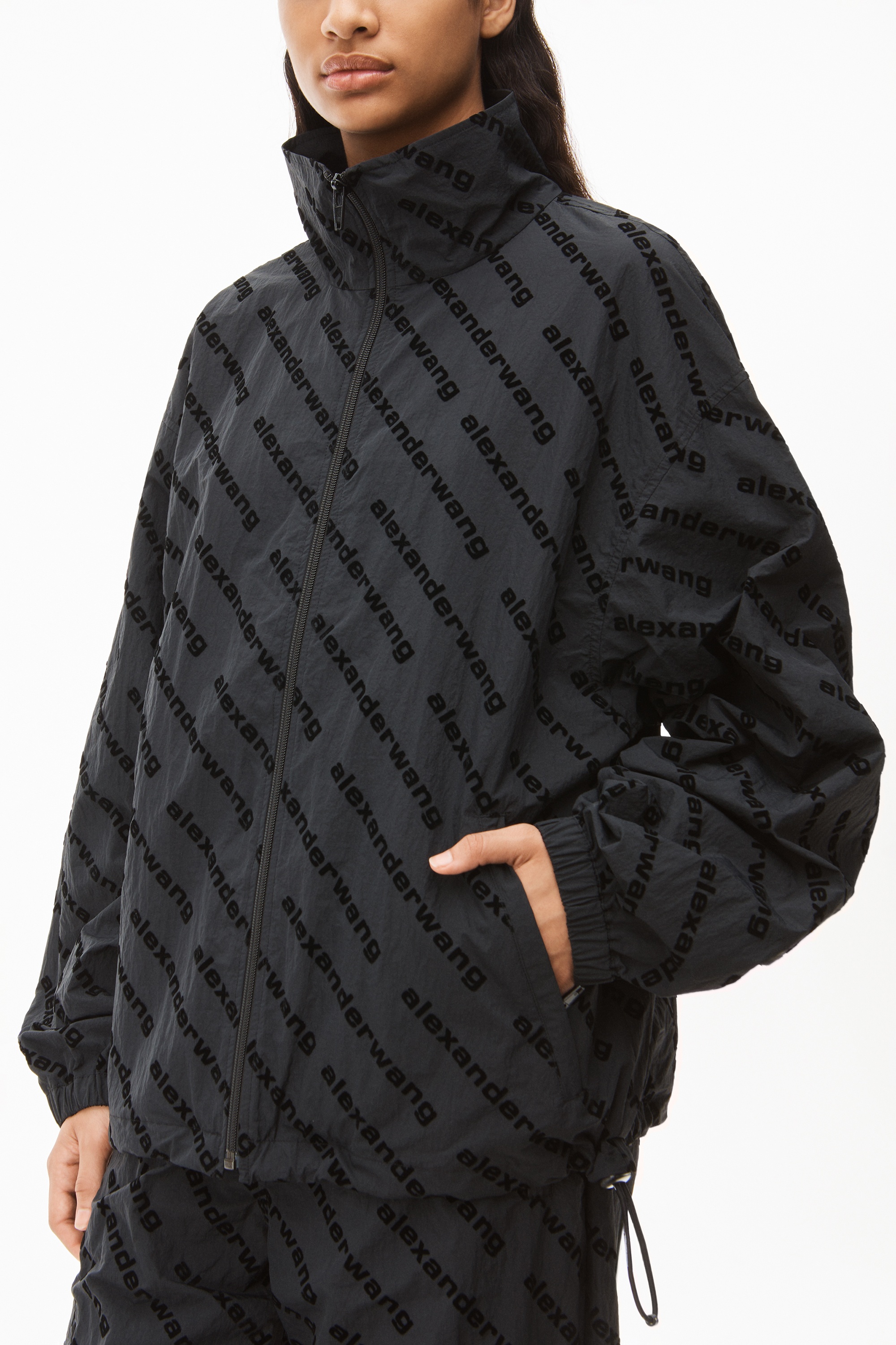 LOGO TRACK JACKET IN CRINKLE NYLON - 4