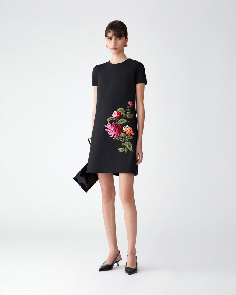CAROLINA HERRERA Chrysanthemum-Embroidered Shift Dress outlook