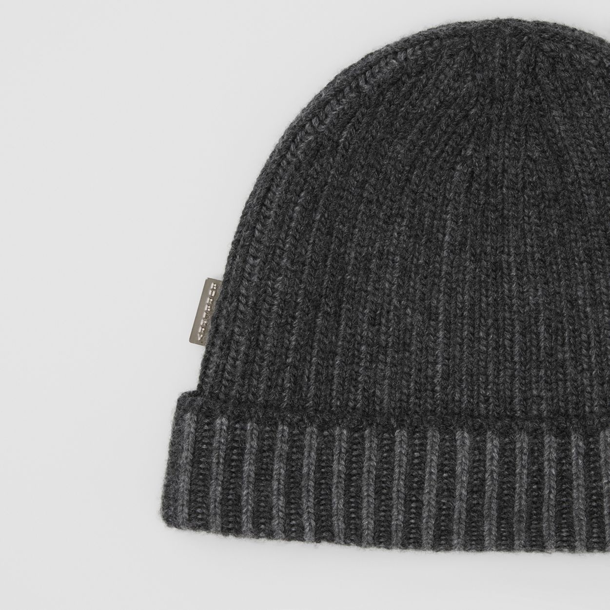 Rib Knit Cashmere Beanie - 2