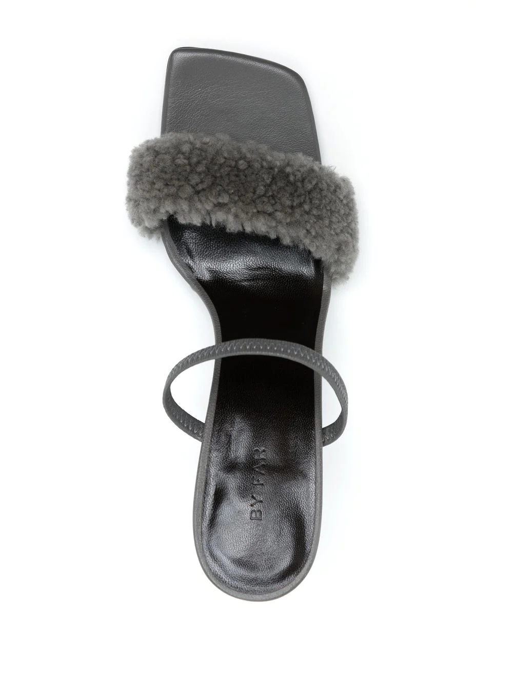 shearling strap open toe heels - 4