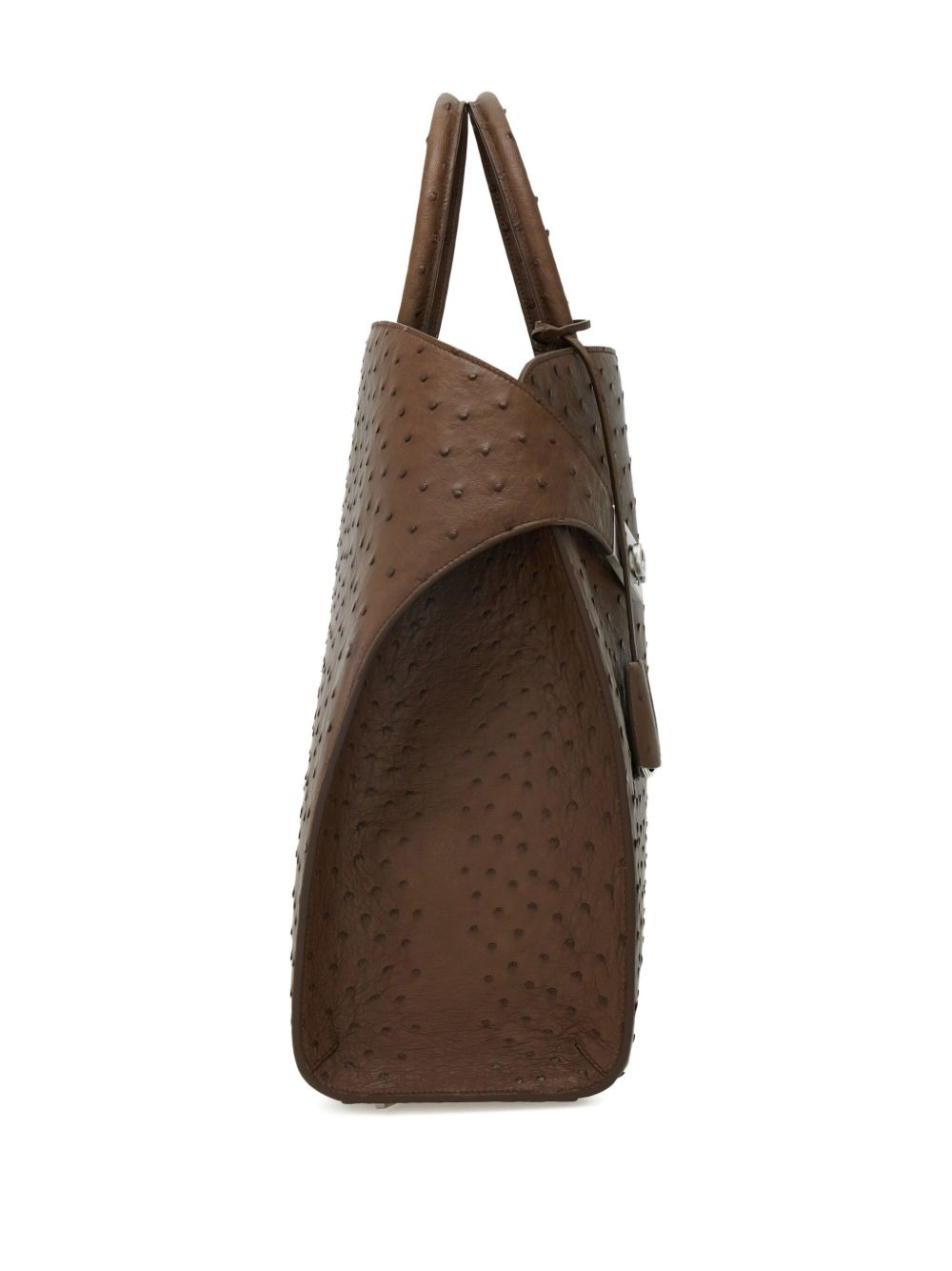 Hug ostrich leather Gancini-buckle tote bag - 3