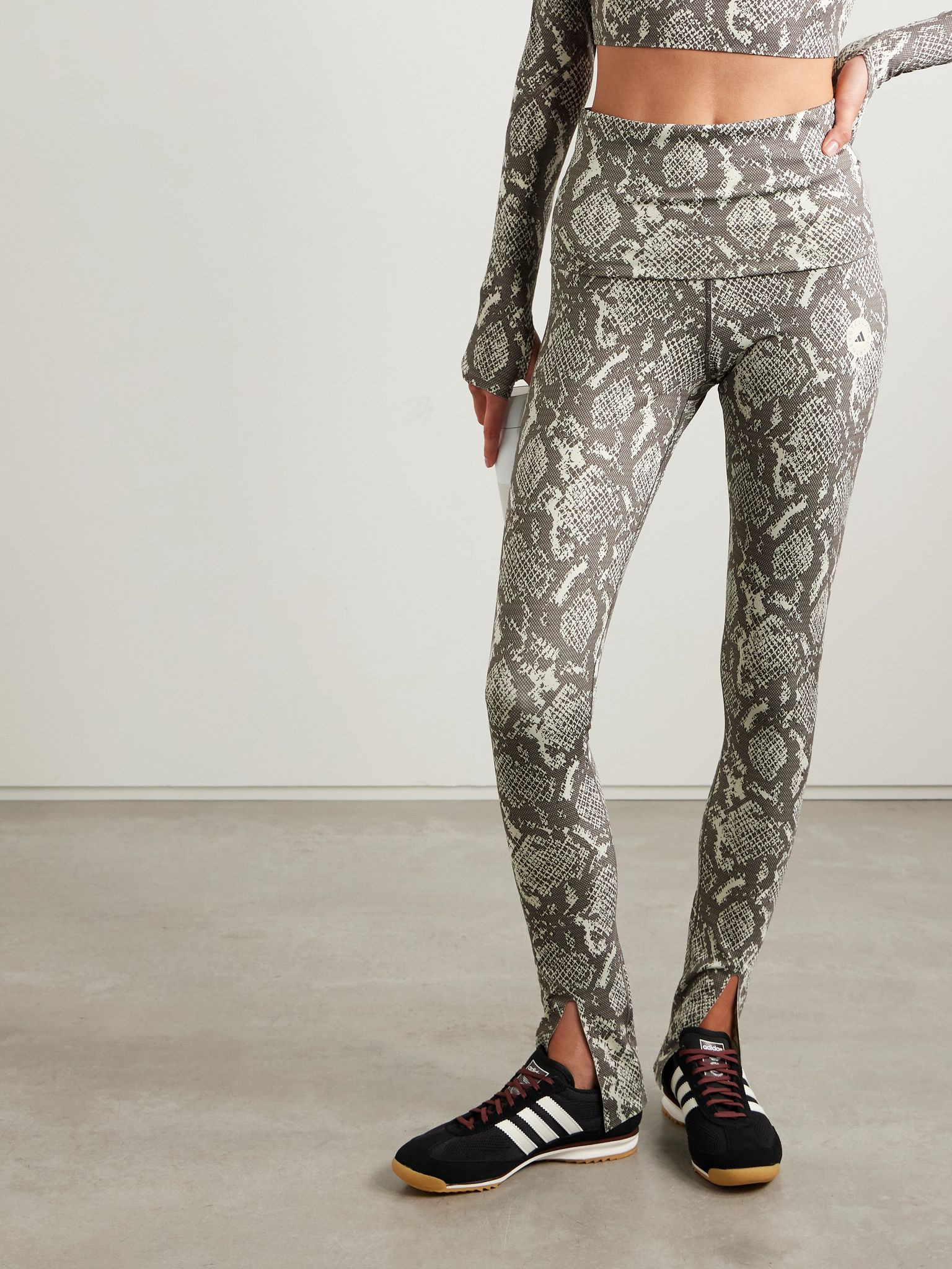 Snake-print recycled-stretch leggings Gray - 3
