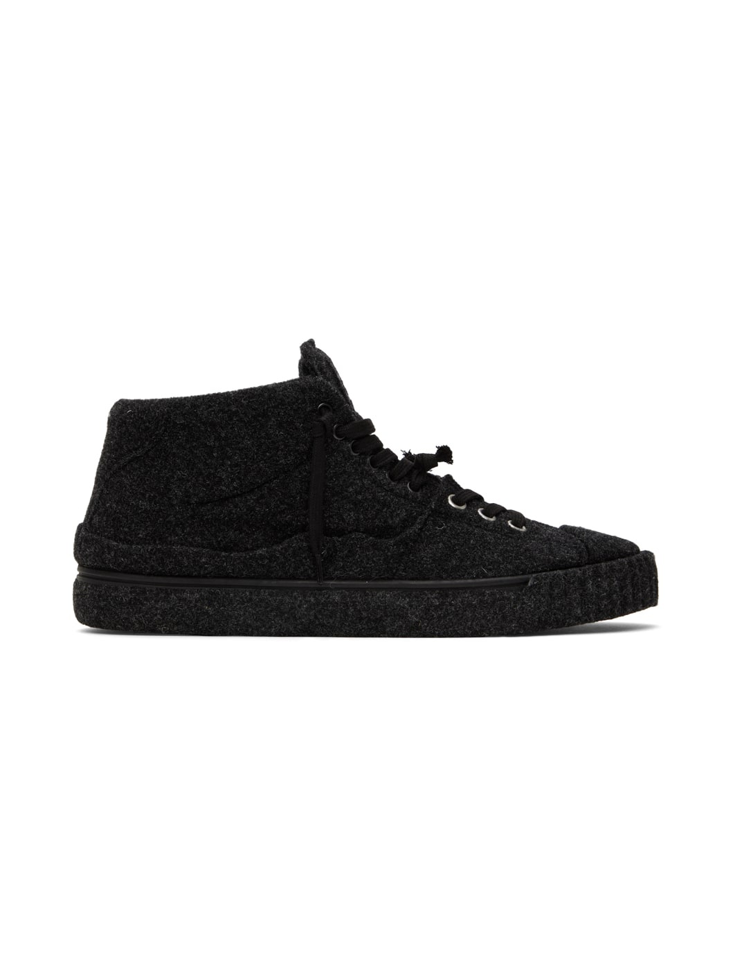 Black Felt Sneakers - 1