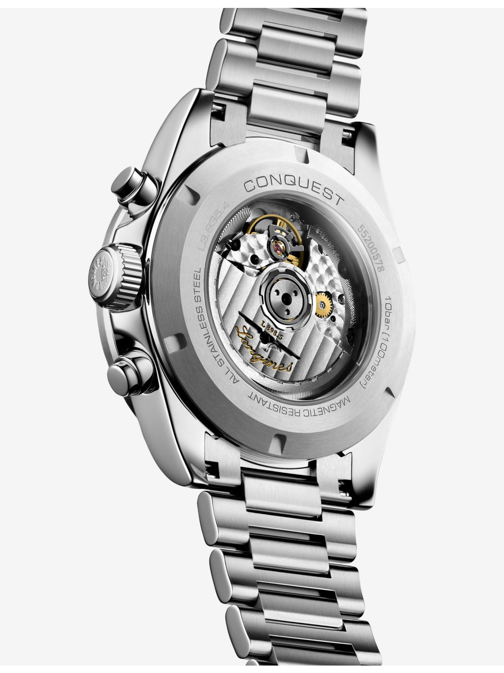 L3.835.4.02.6 Conquest Chronograph Ceramic Bezel Matt Green Stainless-Steel Automatic Watch - 5