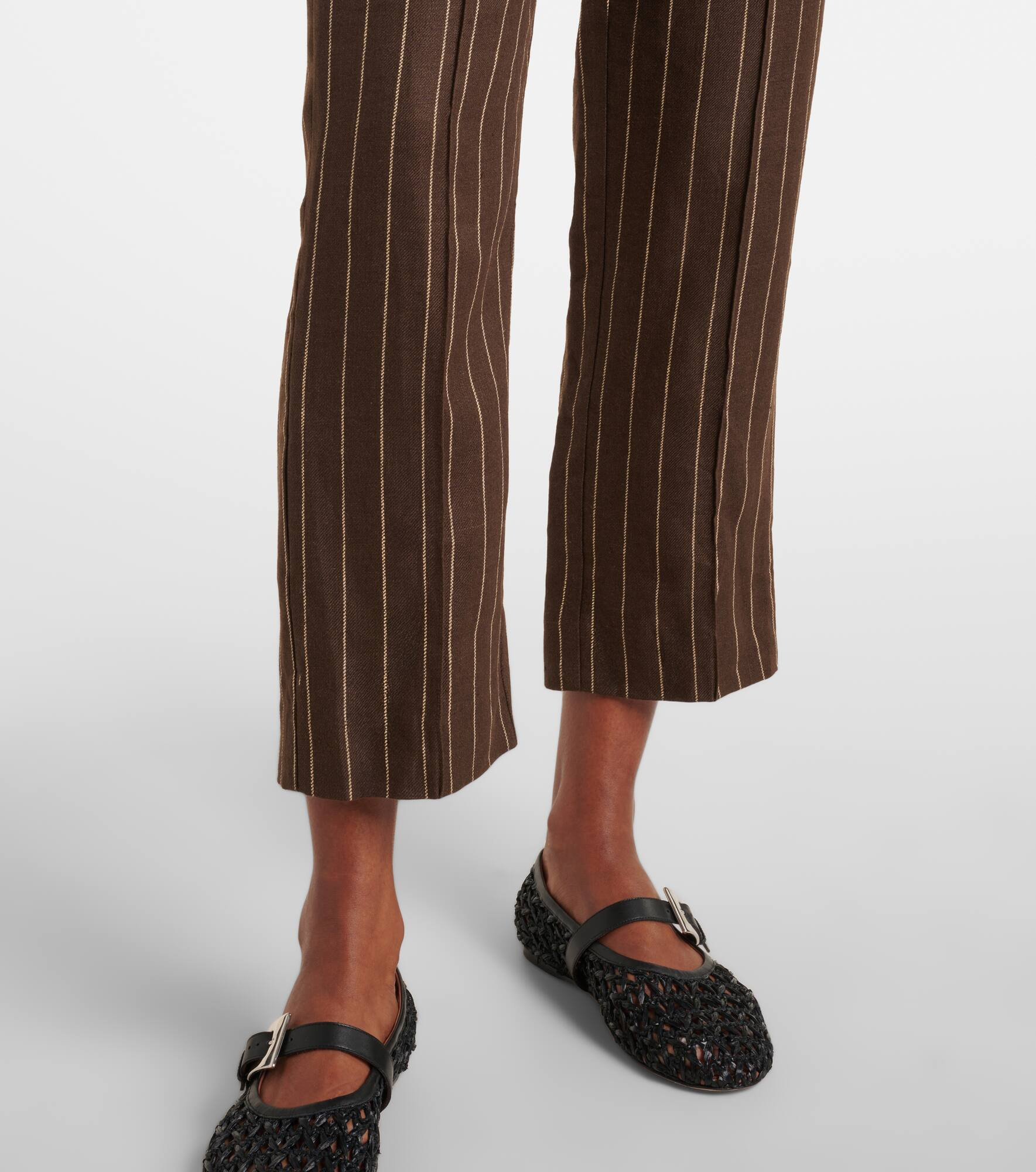 Thea pinstripe high-rise linen pants - 5