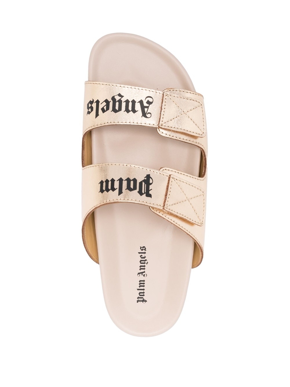 logo-print leather slides - 4