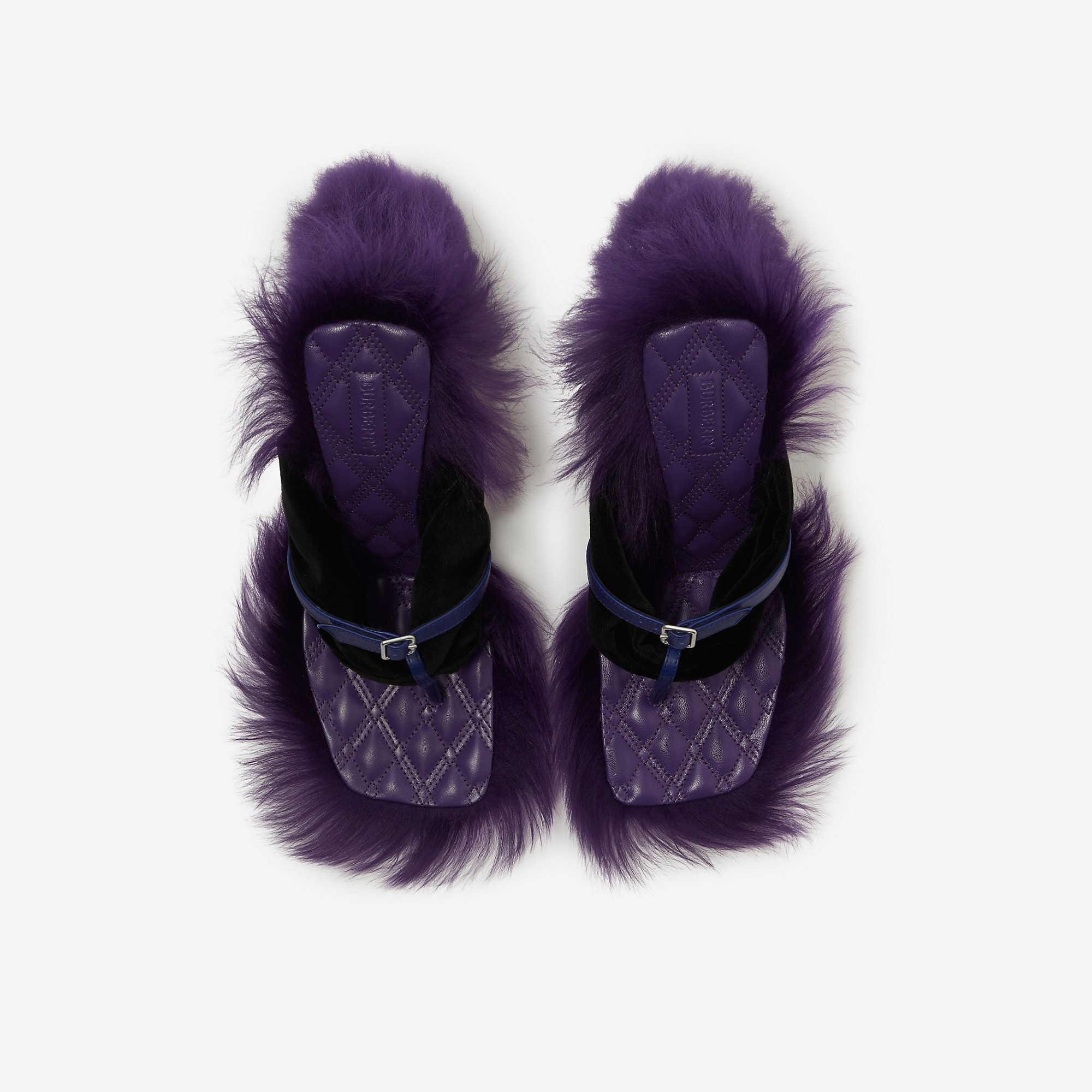 Burberry Shearling Step Post Sandals | REVERSIBLE