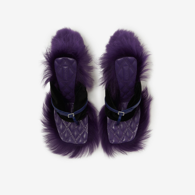 Shearling 단계 포스트 샌들 5
