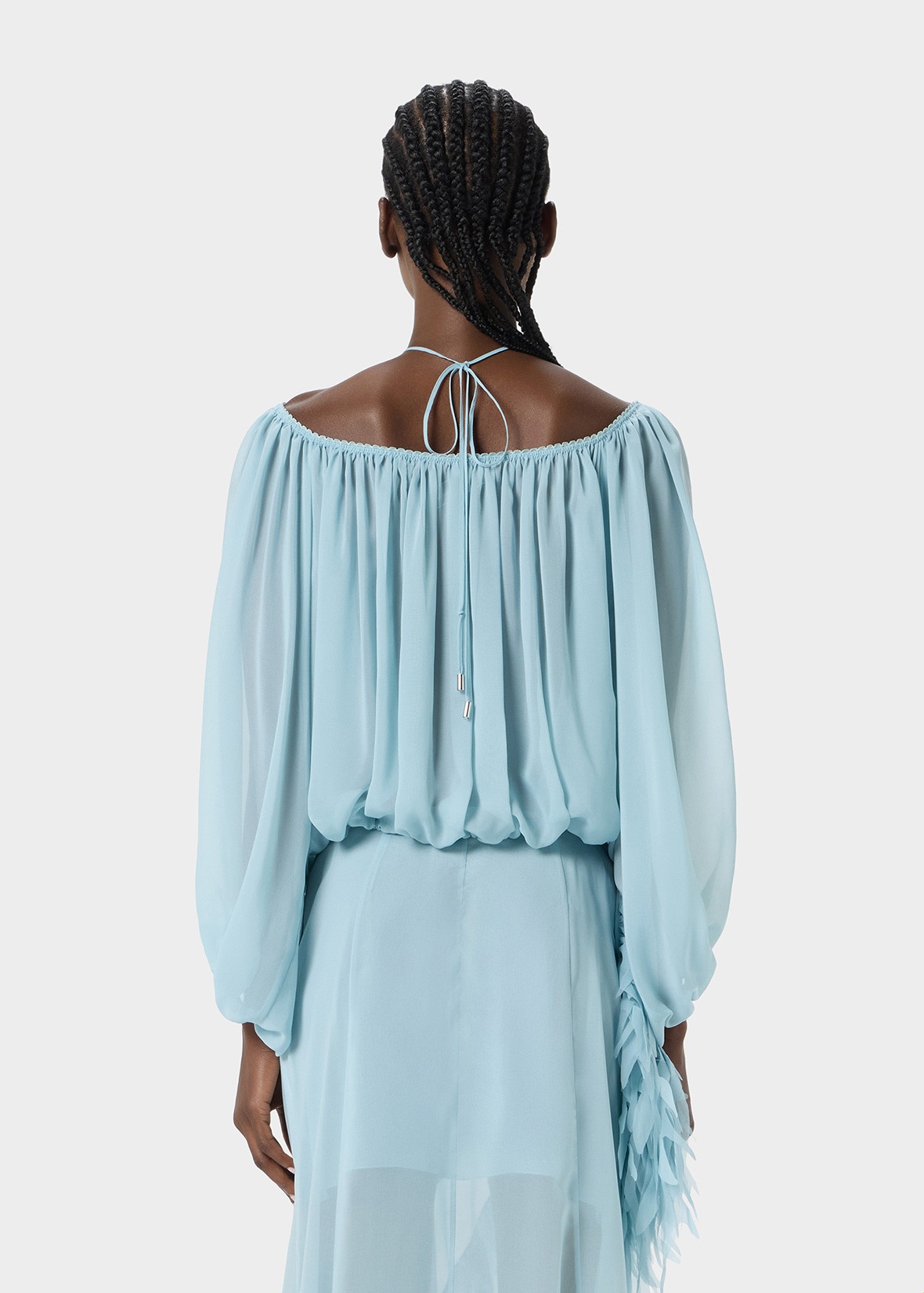 OFF-THE-SHOULDER GEORGETTE BLOUSE - 4