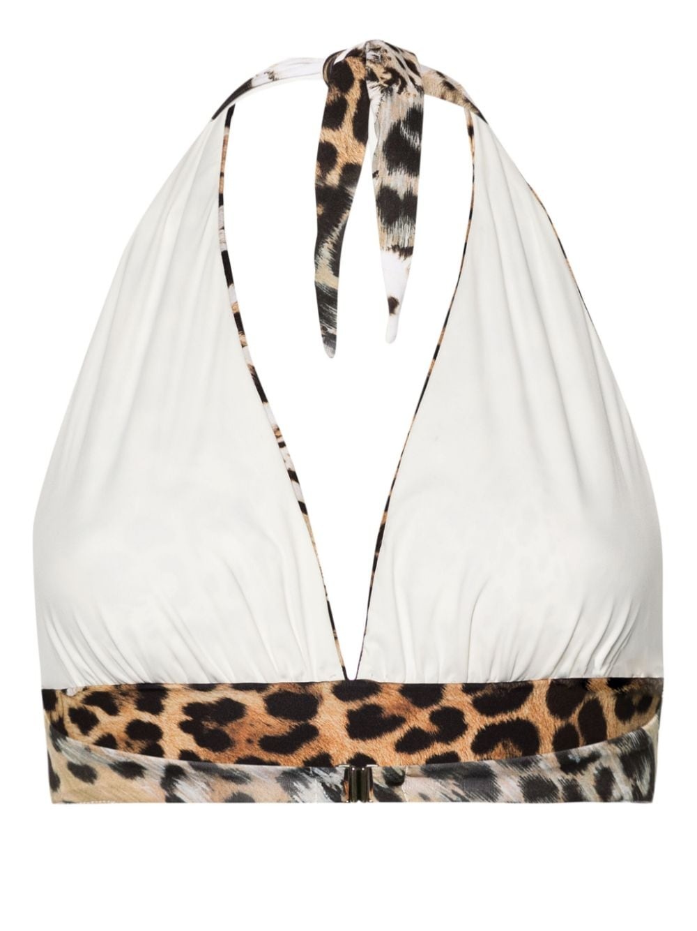 jaguar skin-print bikini top - 2