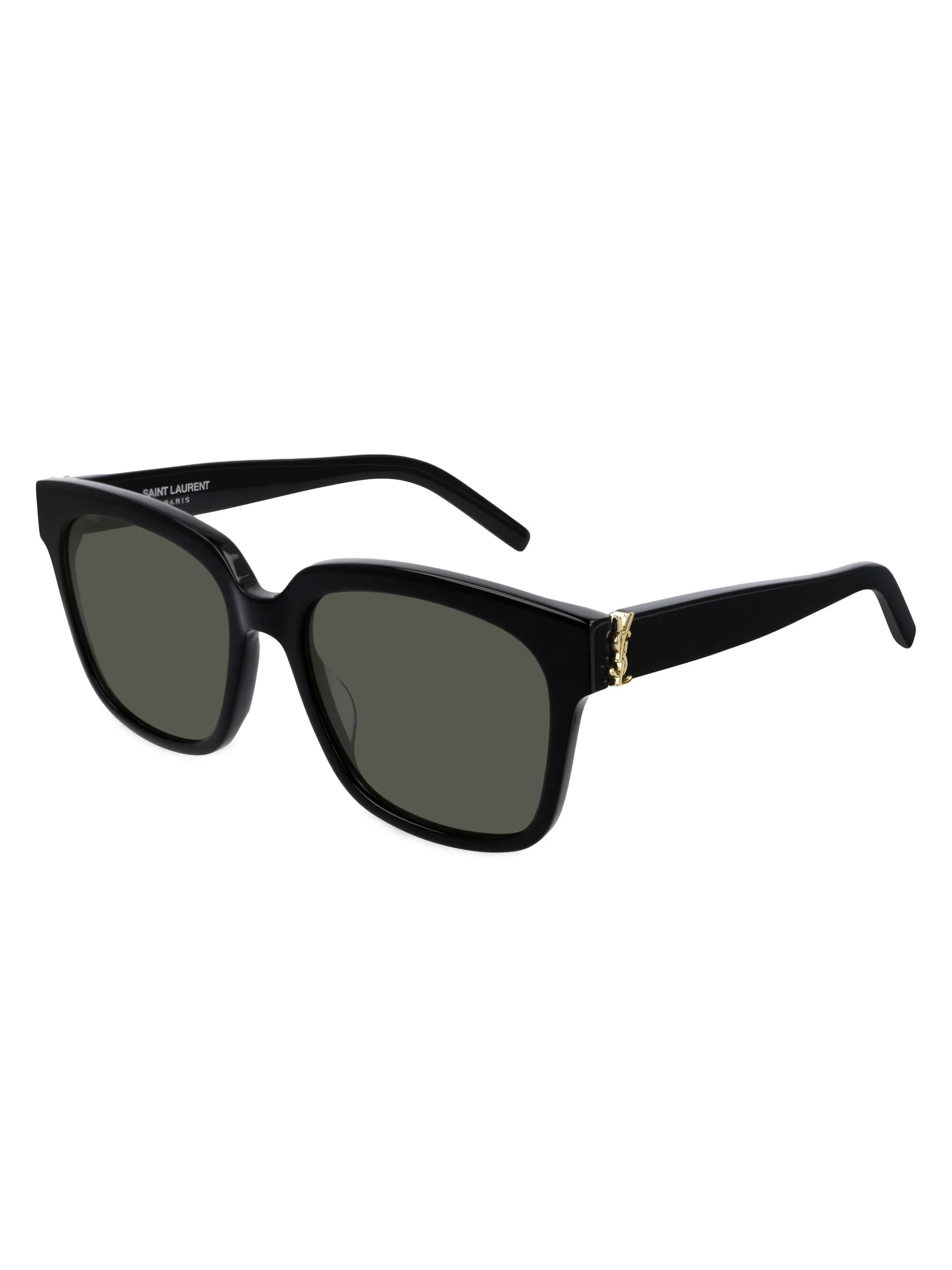 Men's SL M40 YSL Signature 54MM Squared Sunglasses - Black - 1