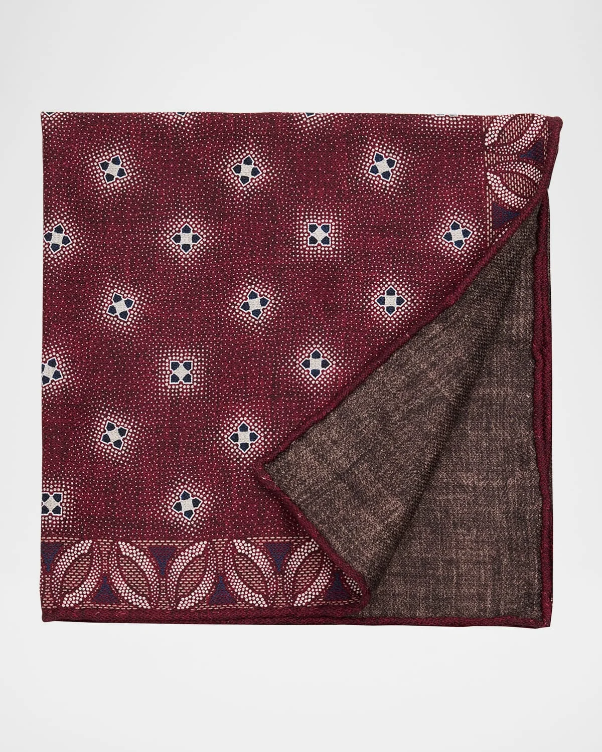 Men's Silk Floral Print Pocket Square - 1