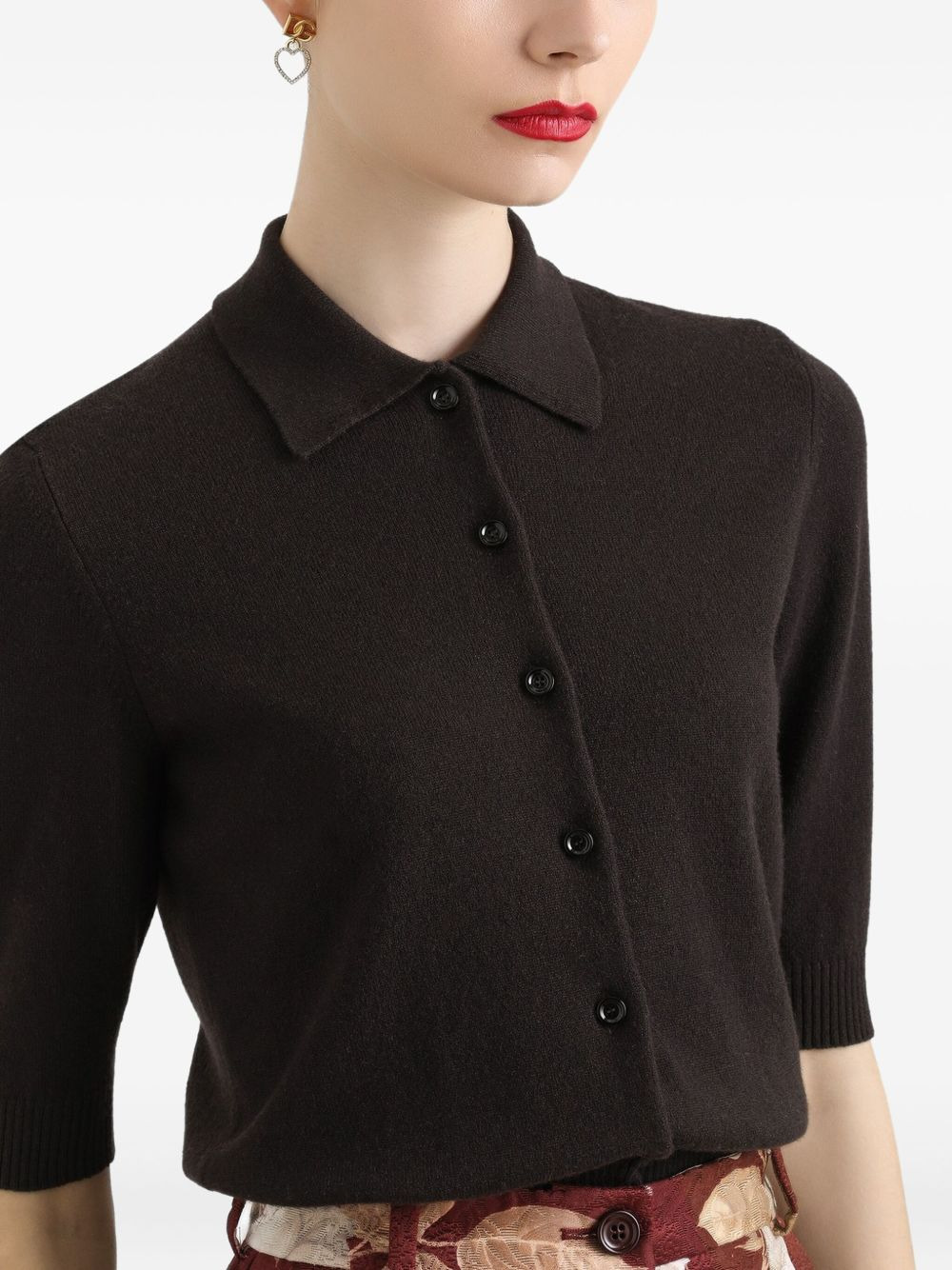 short-sleeve buttoned cardigan - 4