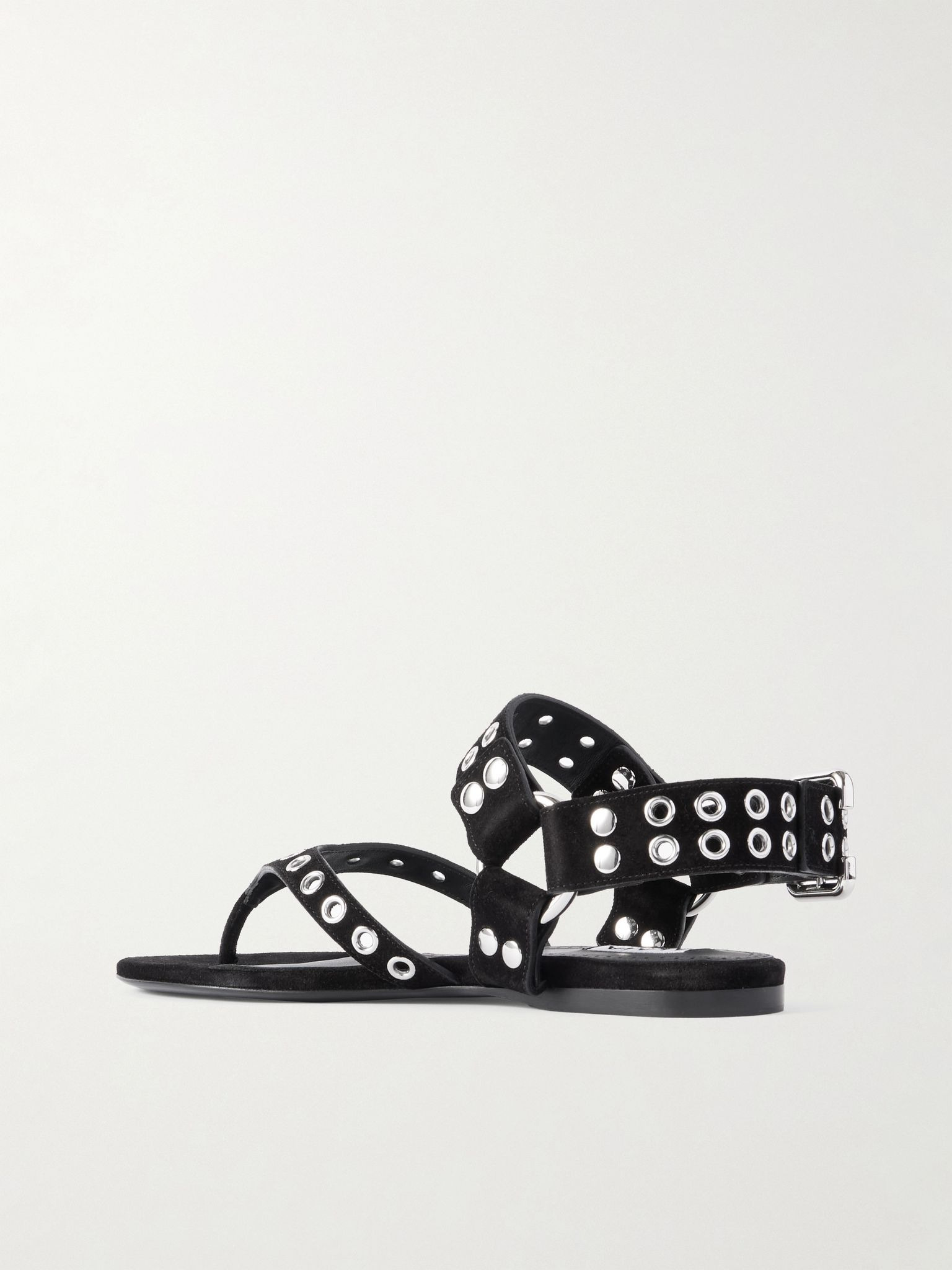 Embellished suede sandals Black - 3