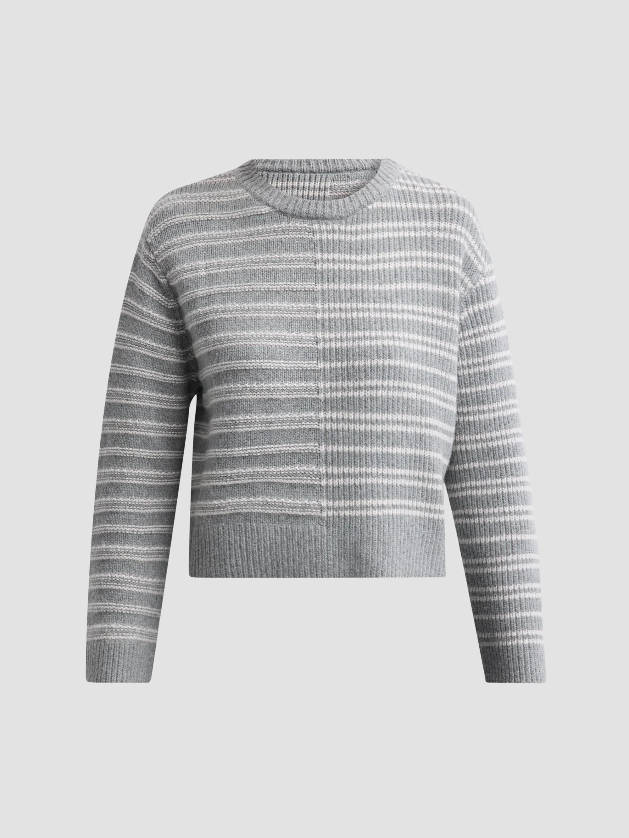 Women's Pandora Striped Wool Sweater - Coal Grey - 1