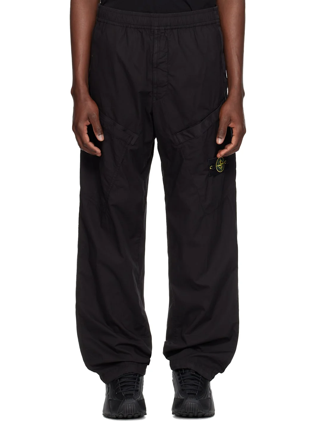 Black 3100006 Stretch Cotton Tela 'PARACADUTE' Cargo Pants - 1