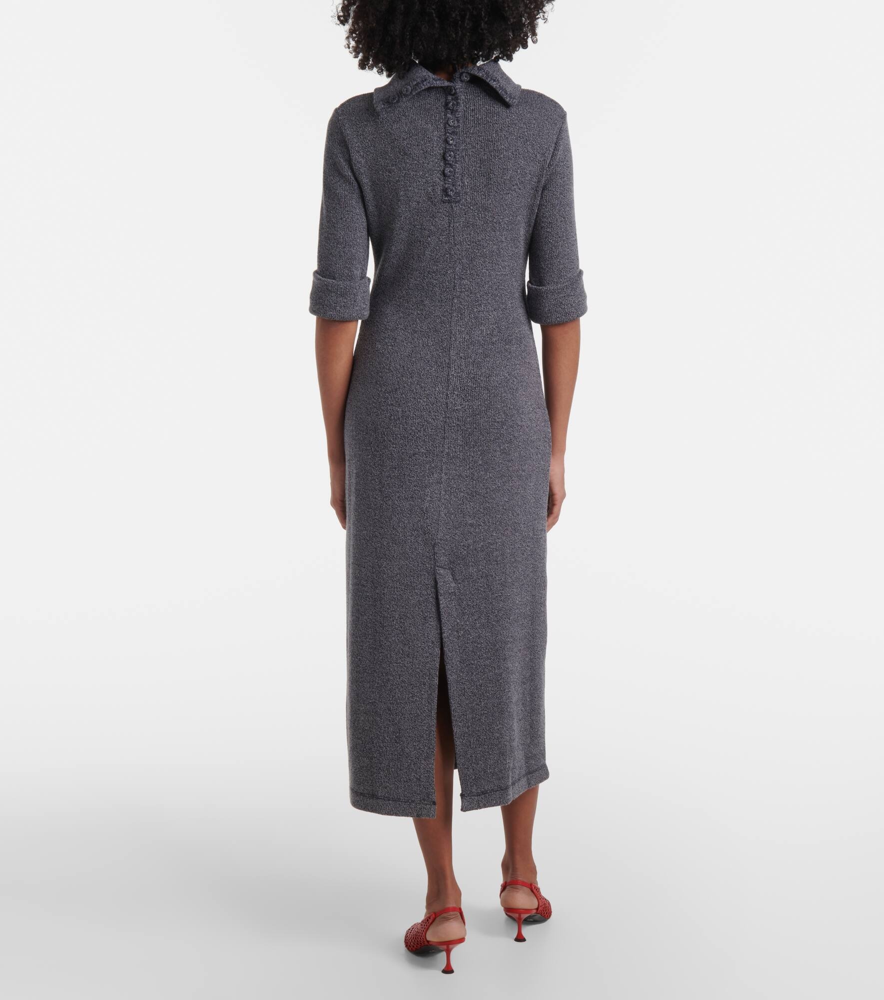 Cerine ribbed-knit bouclé midi dress - 3