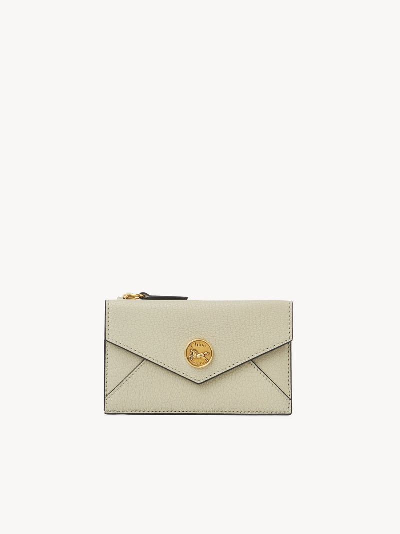 SMALL ENVELOPE PURSE WITH CARD SLOTS IN GRAINED LEATHER 1
