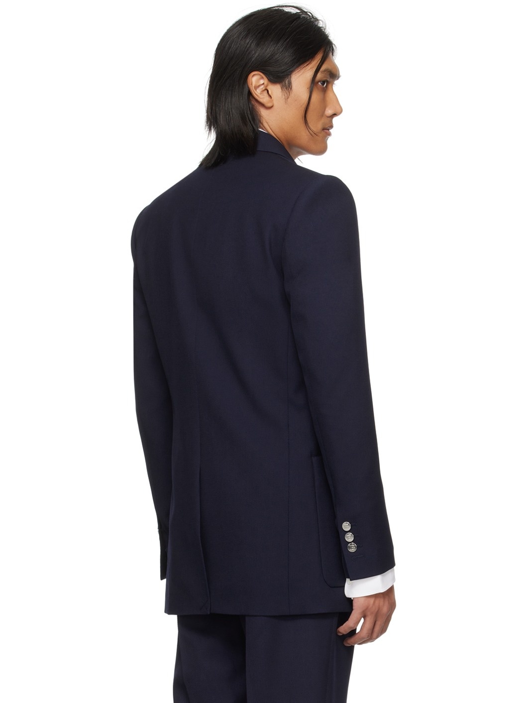 Navy Double-Breasted Blazer - 3