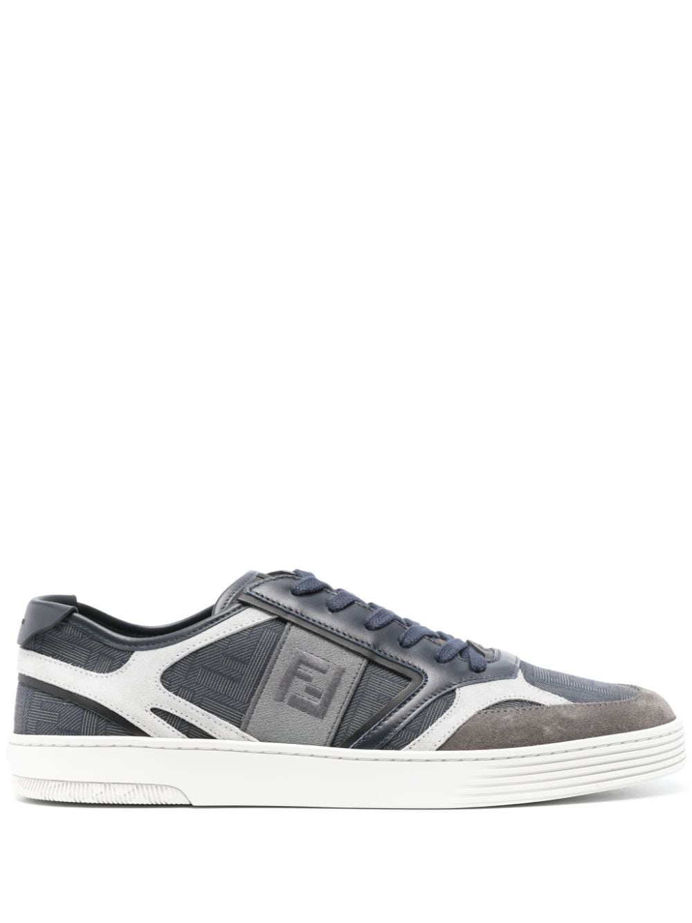 logo-embroidered panelled sneakers - 1