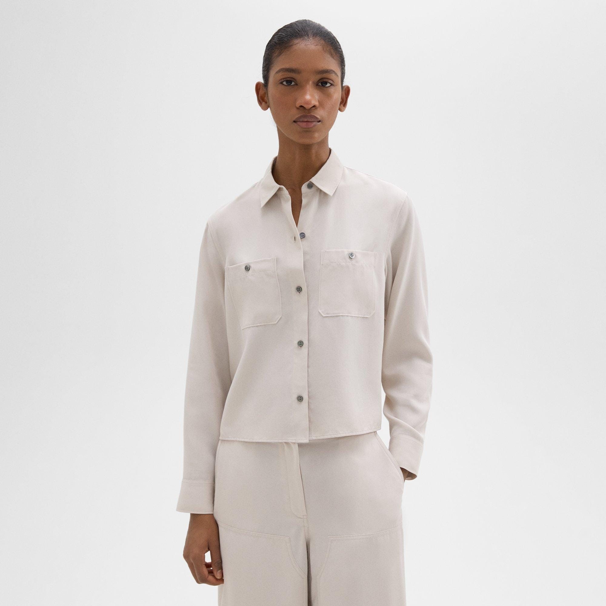 Patch Pocket Shirt in Fluid Twill - 2